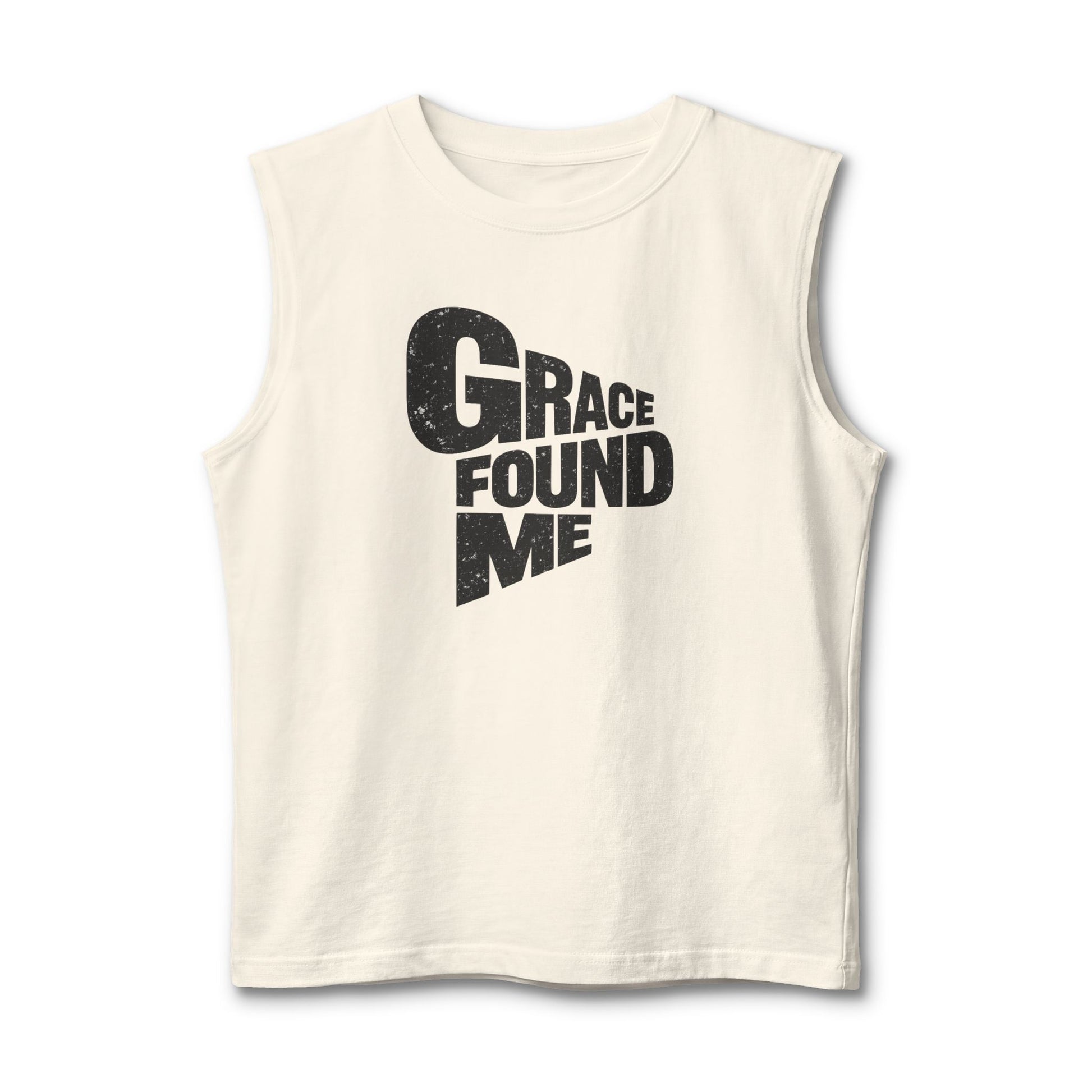 Grace Found Me Muscle Tank — Christian Faith Graphic Tank Top