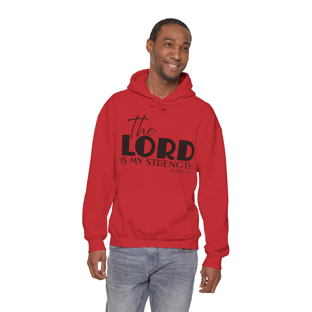Psalm 28:7 'The Lord Is My Strength' Hoodie — Faith-Based Christian Sweatshirt