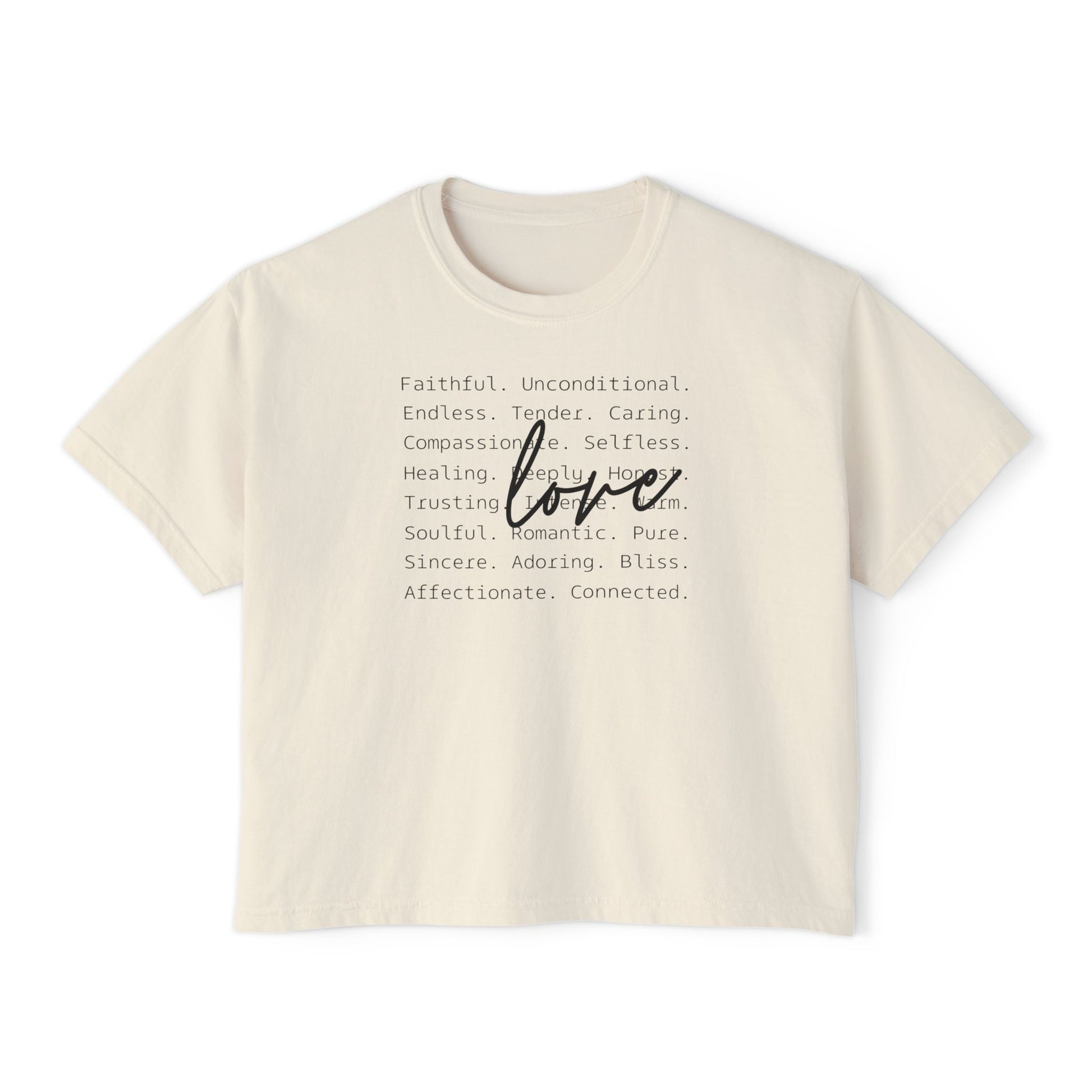 Women's Boxy Love Tee | Affirmation Top, Self-Care Gift, Cozy Casual Wear, Birthday Gift, Positive Vibes