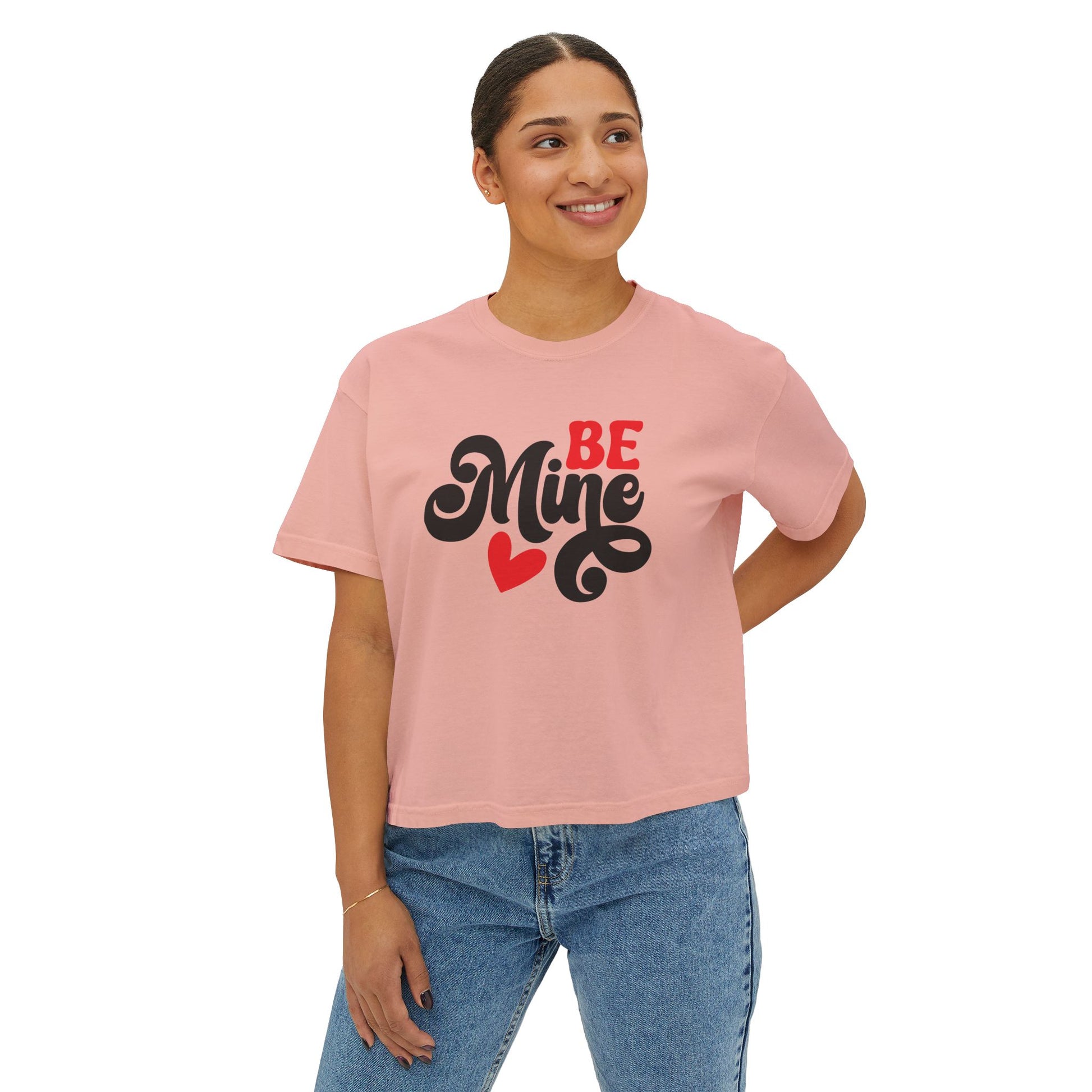 Be Mine, Valentine Women's Boxy Tee — Cute Valentine's Day Graphic Tee