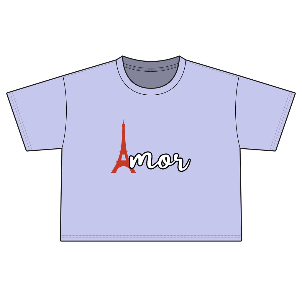 Amor Eiffel Boxy Tee — Women's Paris Love Graphic T-Shirt