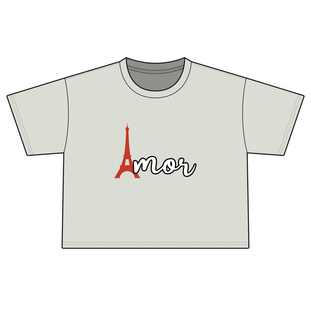 Amor Eiffel Boxy Tee — Women's Paris Love Graphic T-Shirt