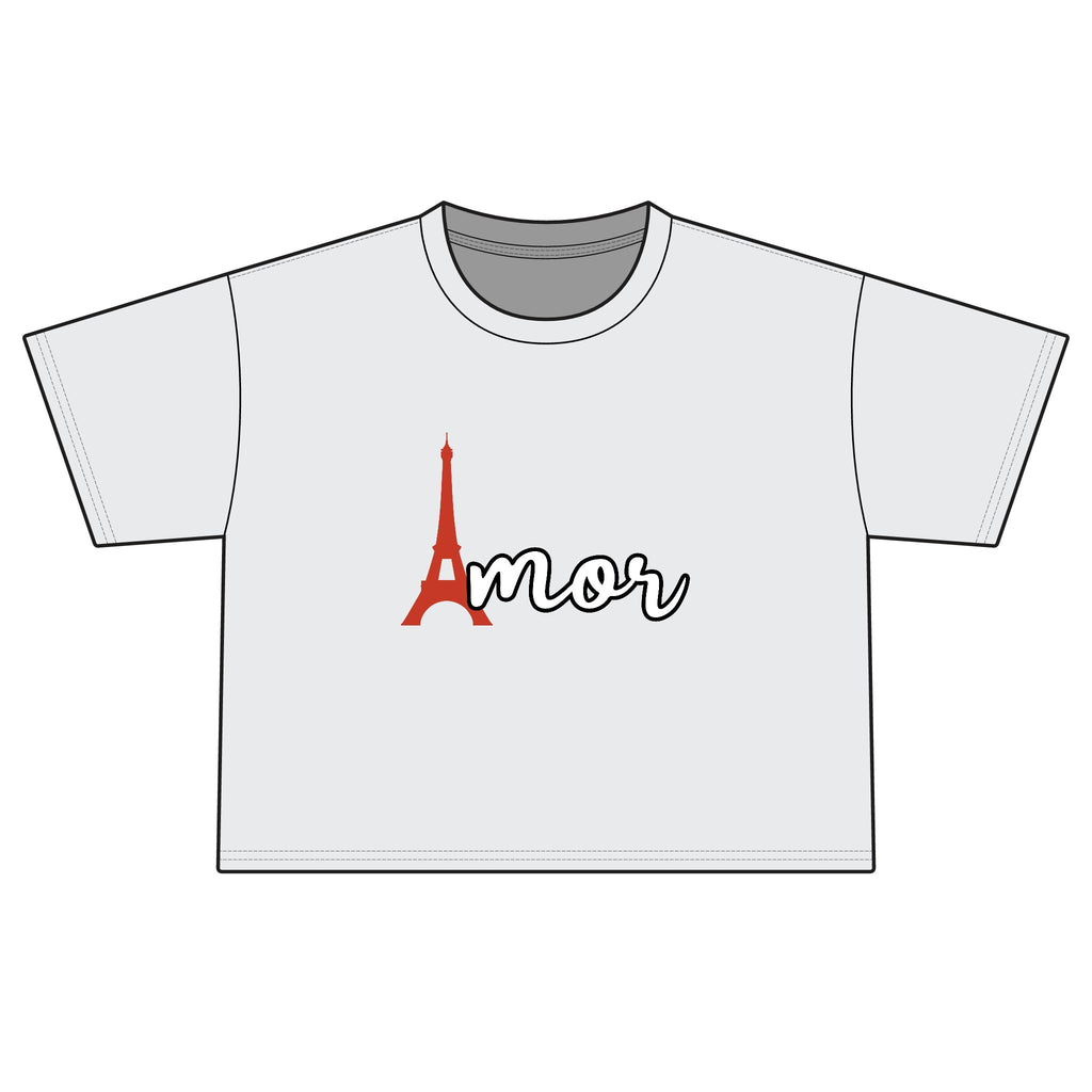 Amor Eiffel Boxy Tee — Women's Paris Love Graphic T-Shirt