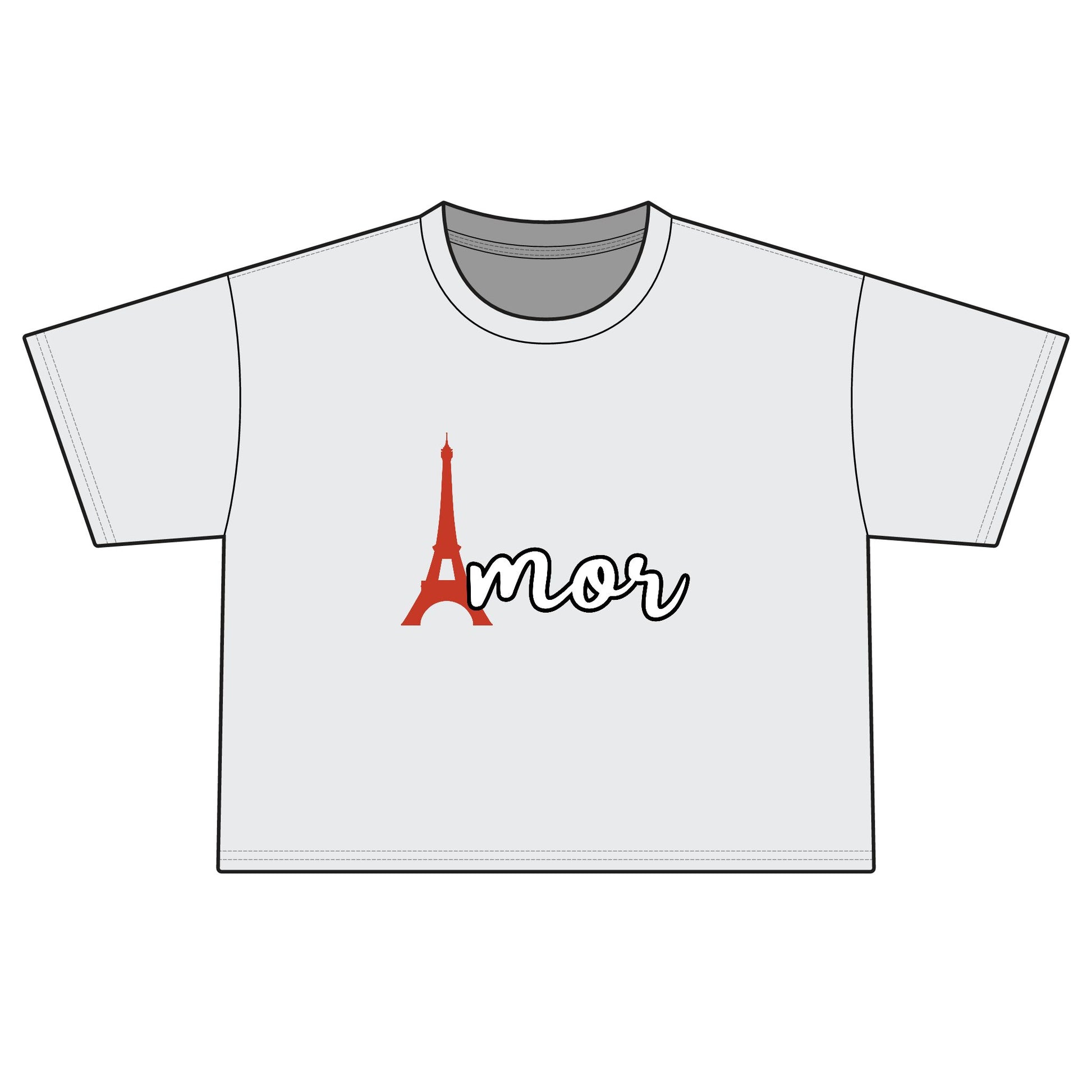 Amor Eiffel Boxy Tee — Women's Paris Love Graphic T-Shirt