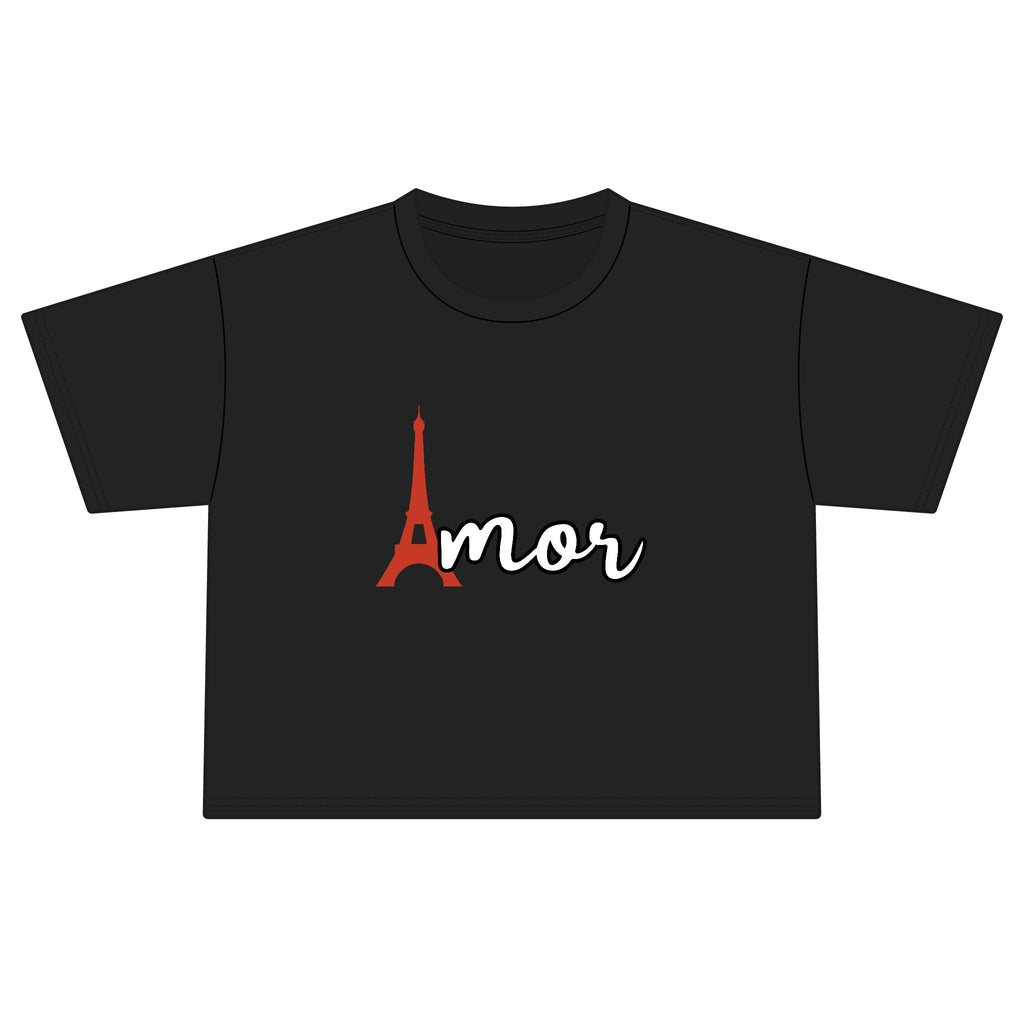 Amor Eiffel Boxy Tee — Women's Paris Love Graphic T-Shirt