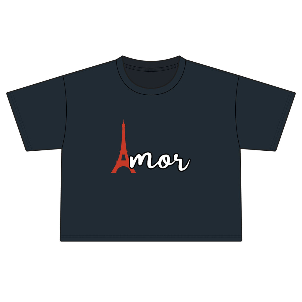 Amor Eiffel Boxy Tee — Women's Paris Love Graphic T-Shirt