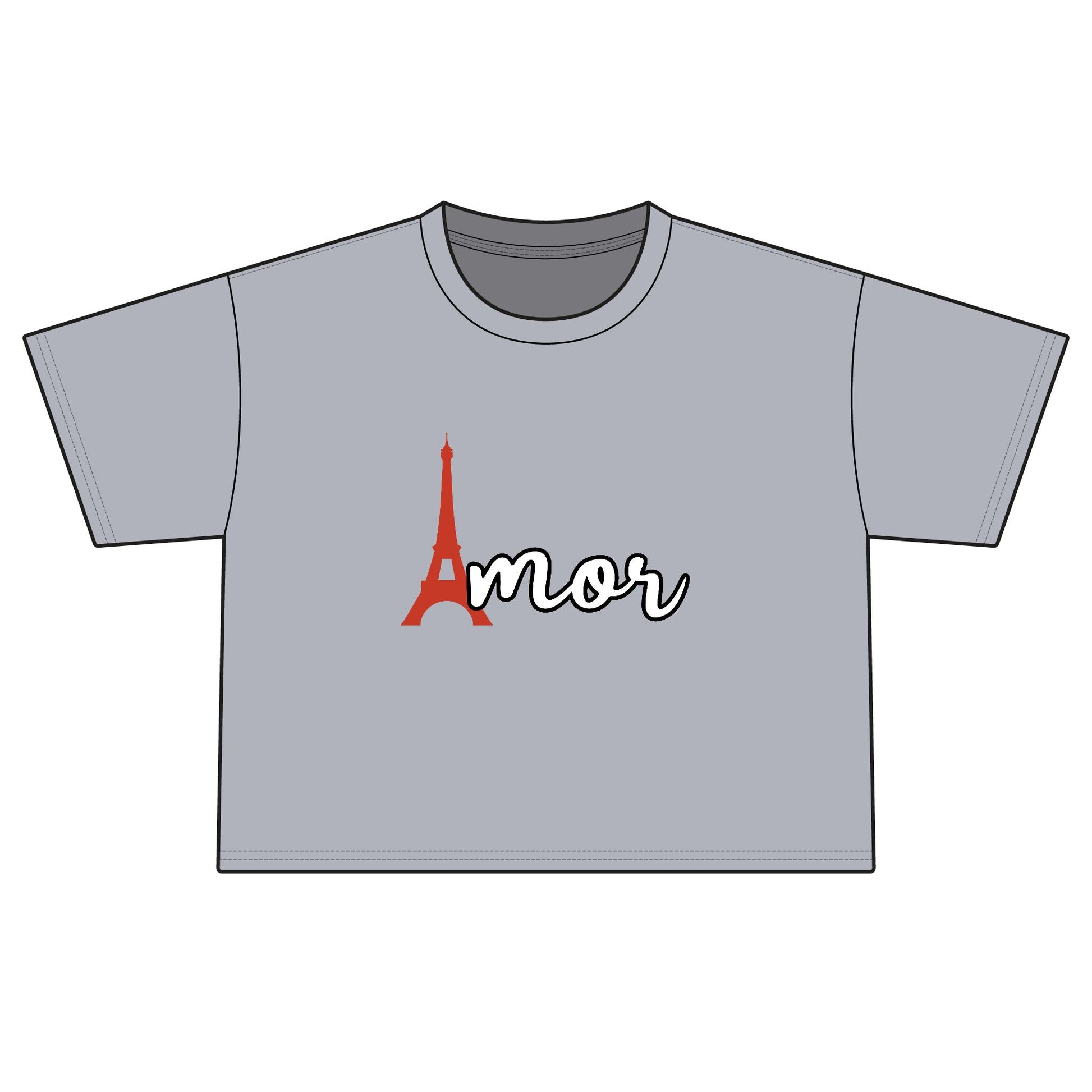 Amor Eiffel Boxy Tee — Women's Paris Love Graphic T-Shirt