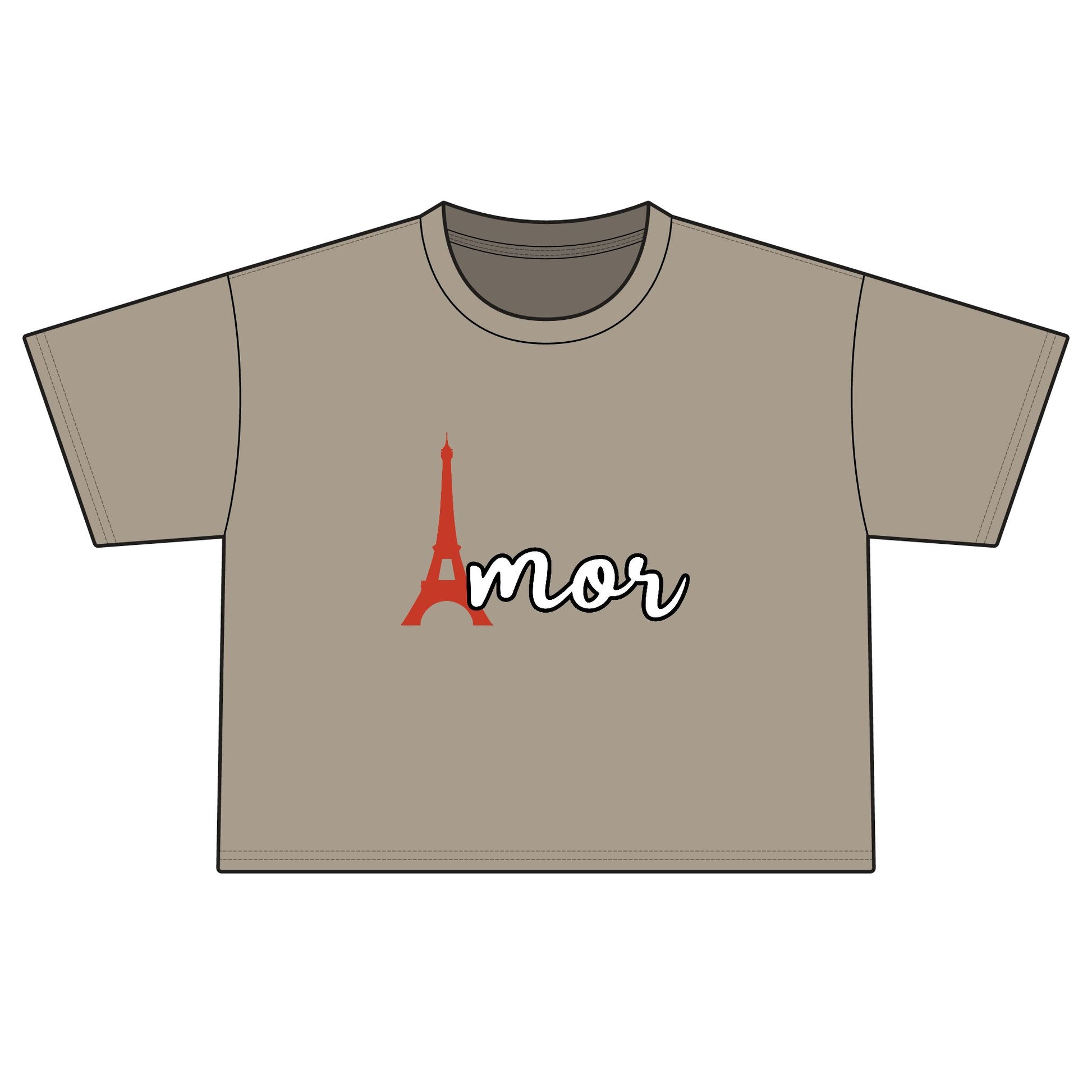 Amor Eiffel Boxy Tee — Women's Paris Love Graphic T-Shirt