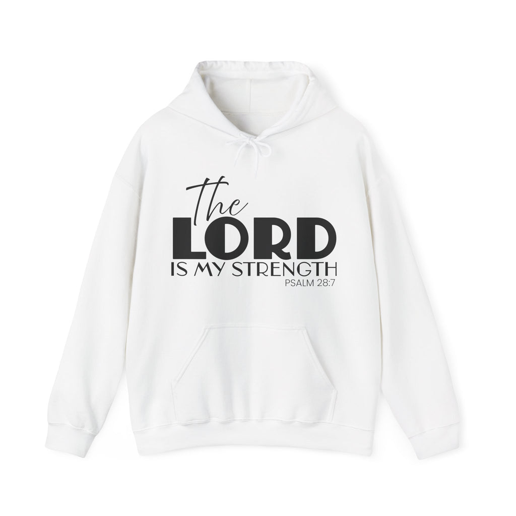 Psalm 28:7 'The Lord Is My Strength' Hoodie — Faith-Based Christian Sweatshirt