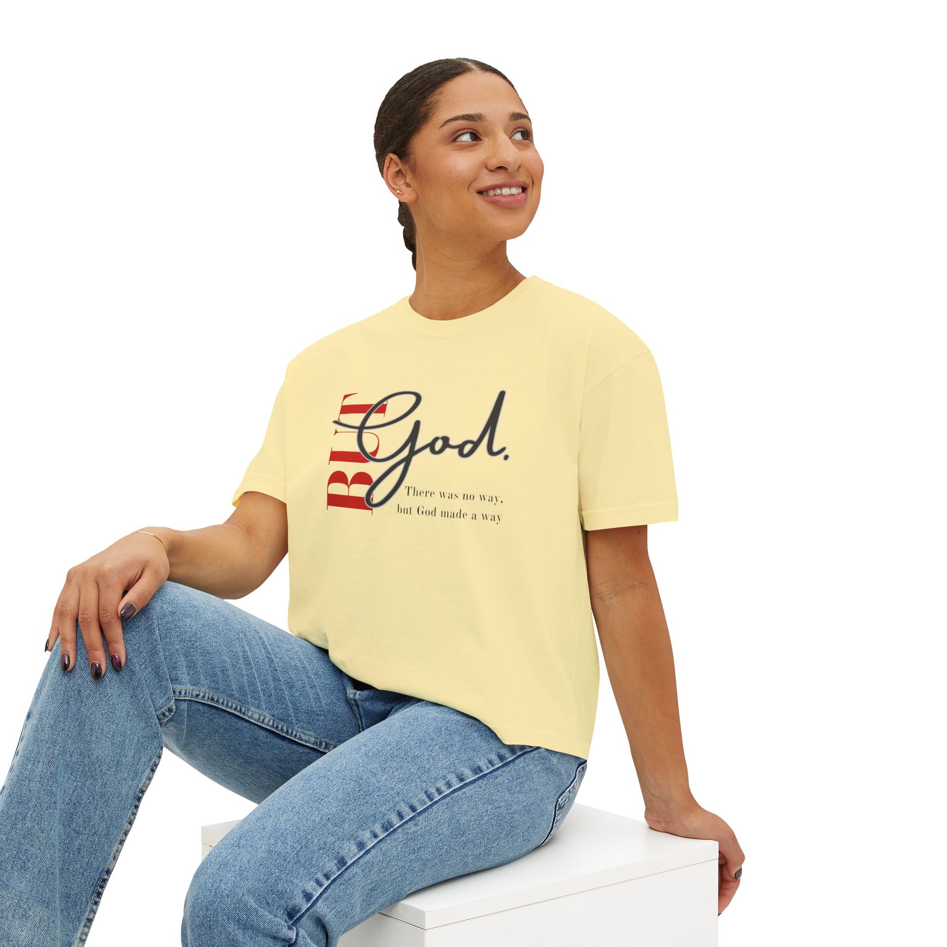 Faith-Inspired Women's Boxy Tee, Inspirational T-Shirt, Religious Gift, Casual Church Wear, Comfortable Everyday Style, Motivational Apparel