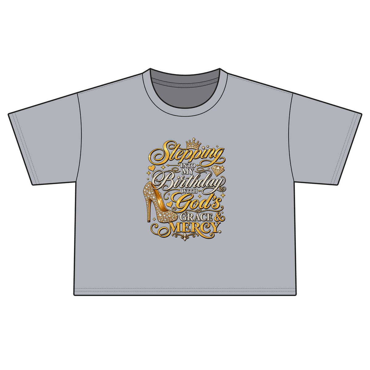 Birthday Gospel Tee — "Stepping into My Birthday with God's Mercy" Women's Boxy Tee