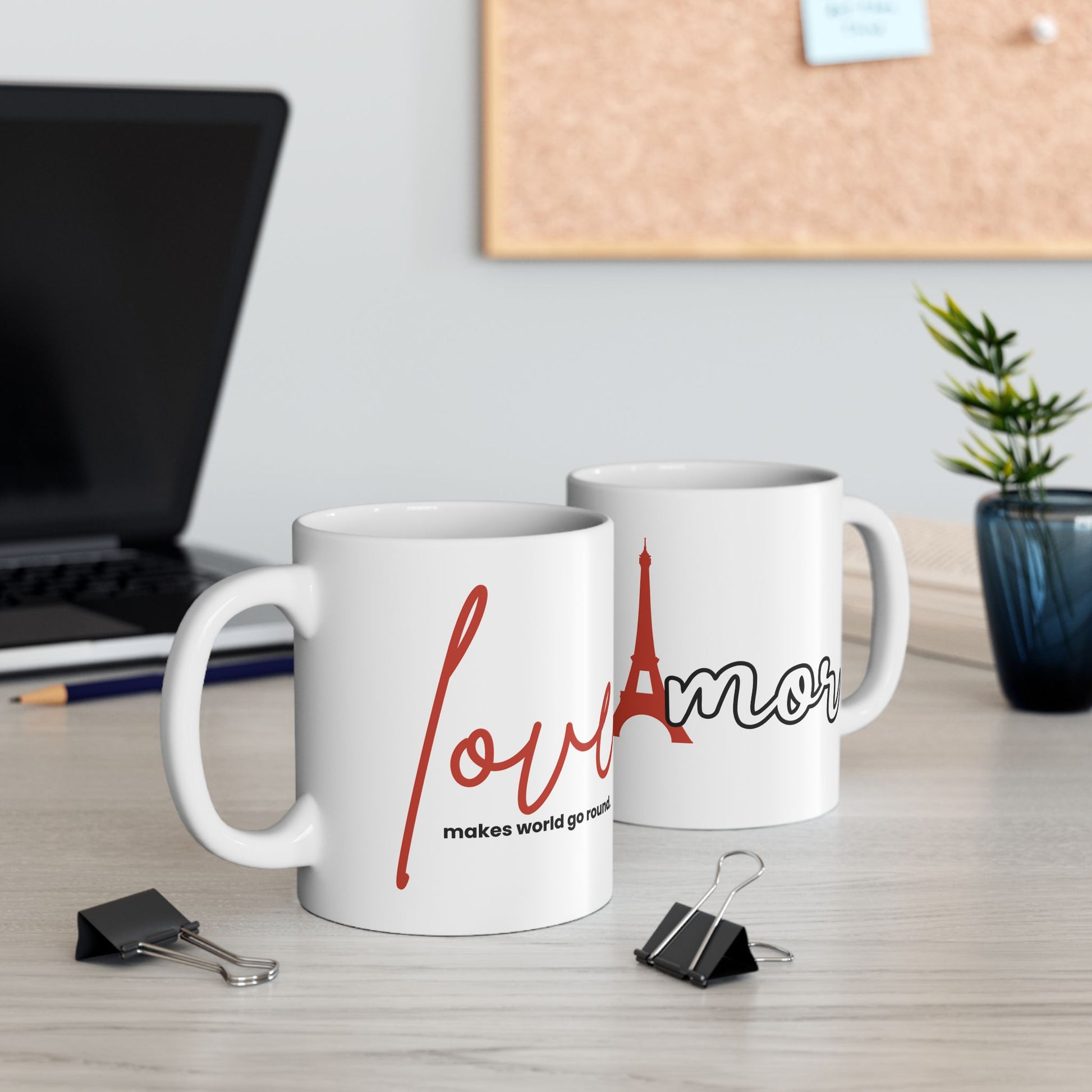 Paris Love Ceramic Mug — Eiffel Tower Coffee Cup (11oz/15oz)
