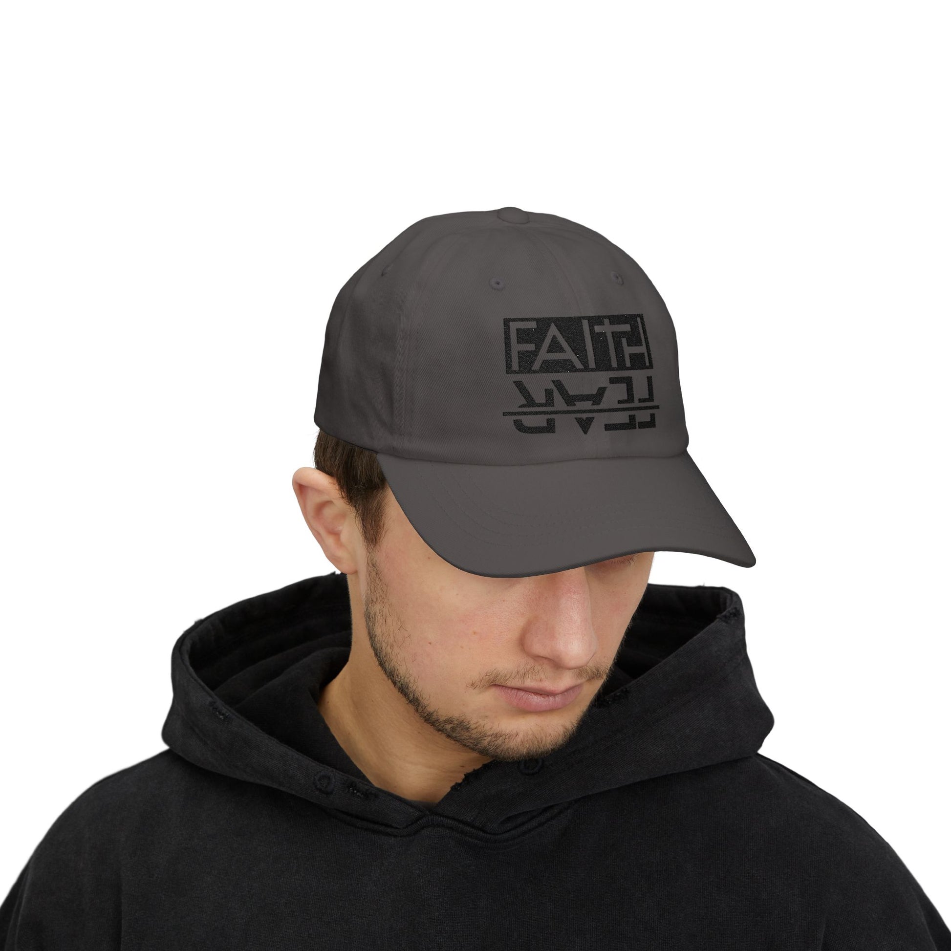 Faith over Fear Cap - Motivational Hat, Adjustable White Cap, Gift for Dad, Inspiring Gift Hat, Everyday Wear