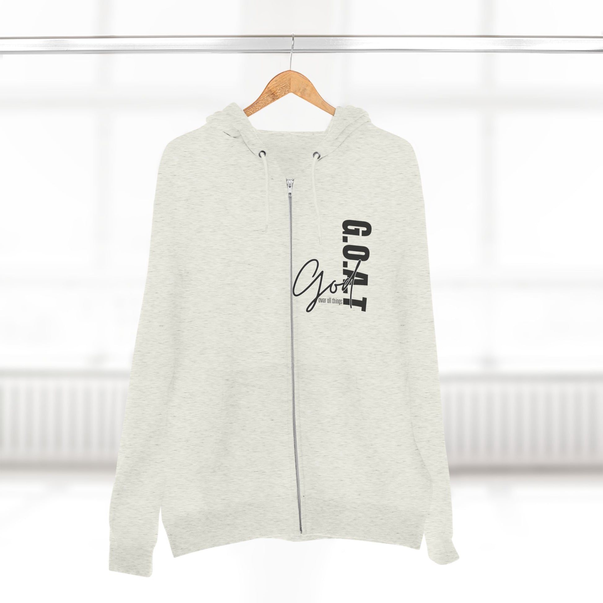 Zip Hoodie, Unisex Hoodie, Cozy Oversized Hoodie, Inspirational Apparel, Versatile Layering Piece, Gift for Motivators, Goat God T-shirt