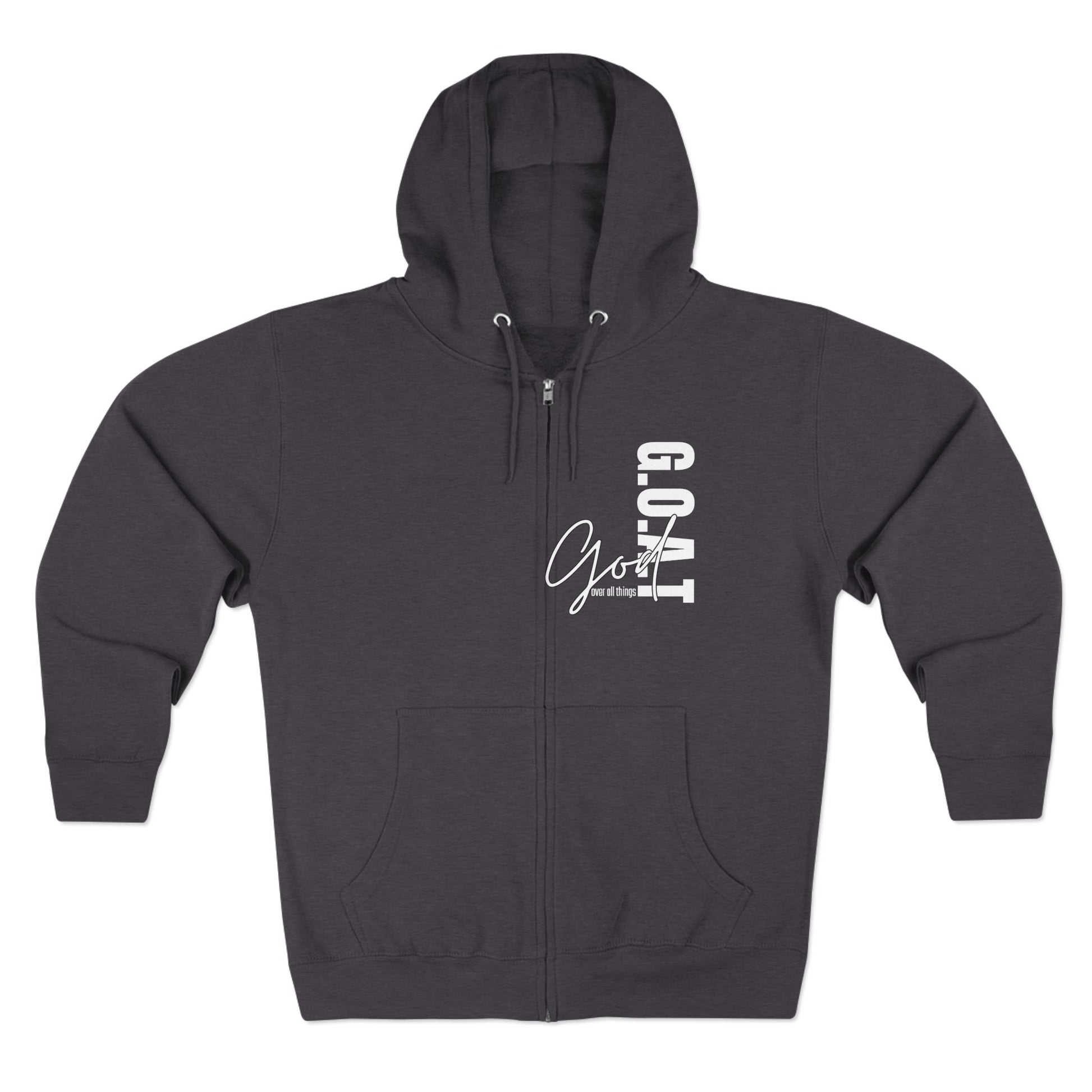 Zip Hoodie, Unisex Hoodie, Cozy Oversized Hoodie, Inspirational Apparel, Versatile Layering Piece, Gift for Motivators, Goat God T-shirt