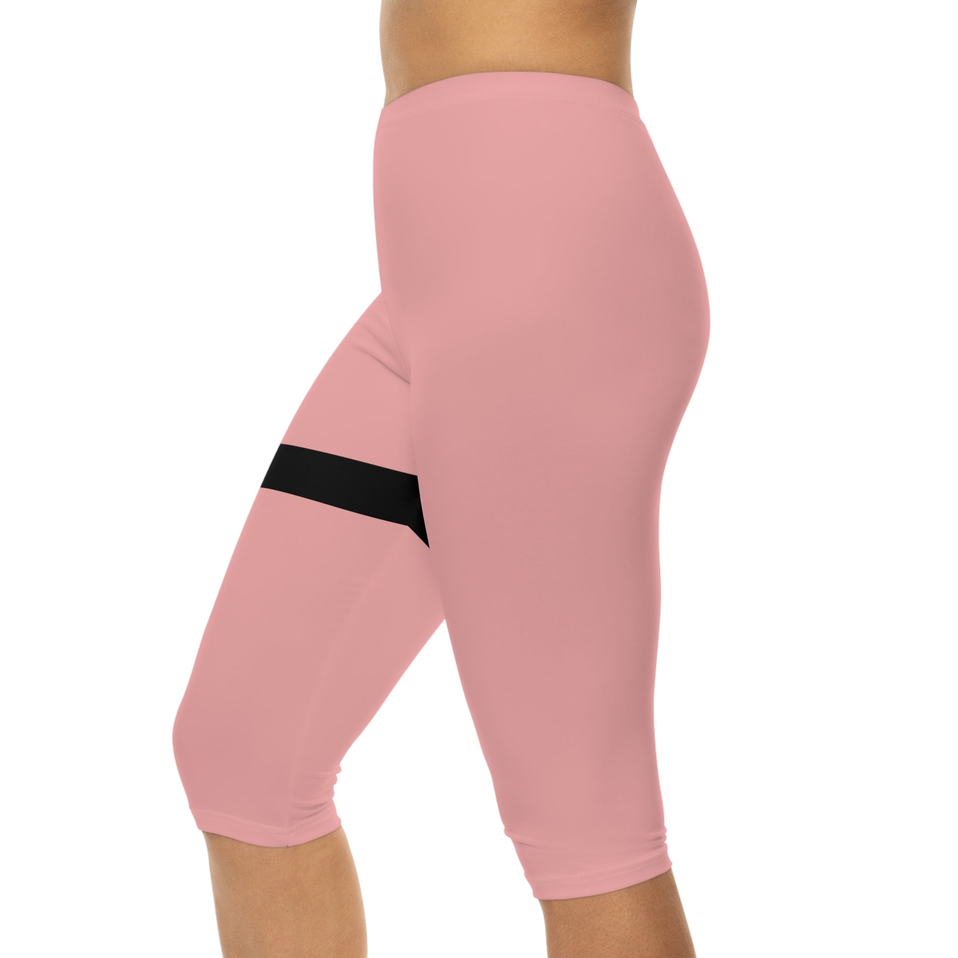 Faithful Stripe Capri Leggings — Bold Vertical 'FAITH' Yoga Pants