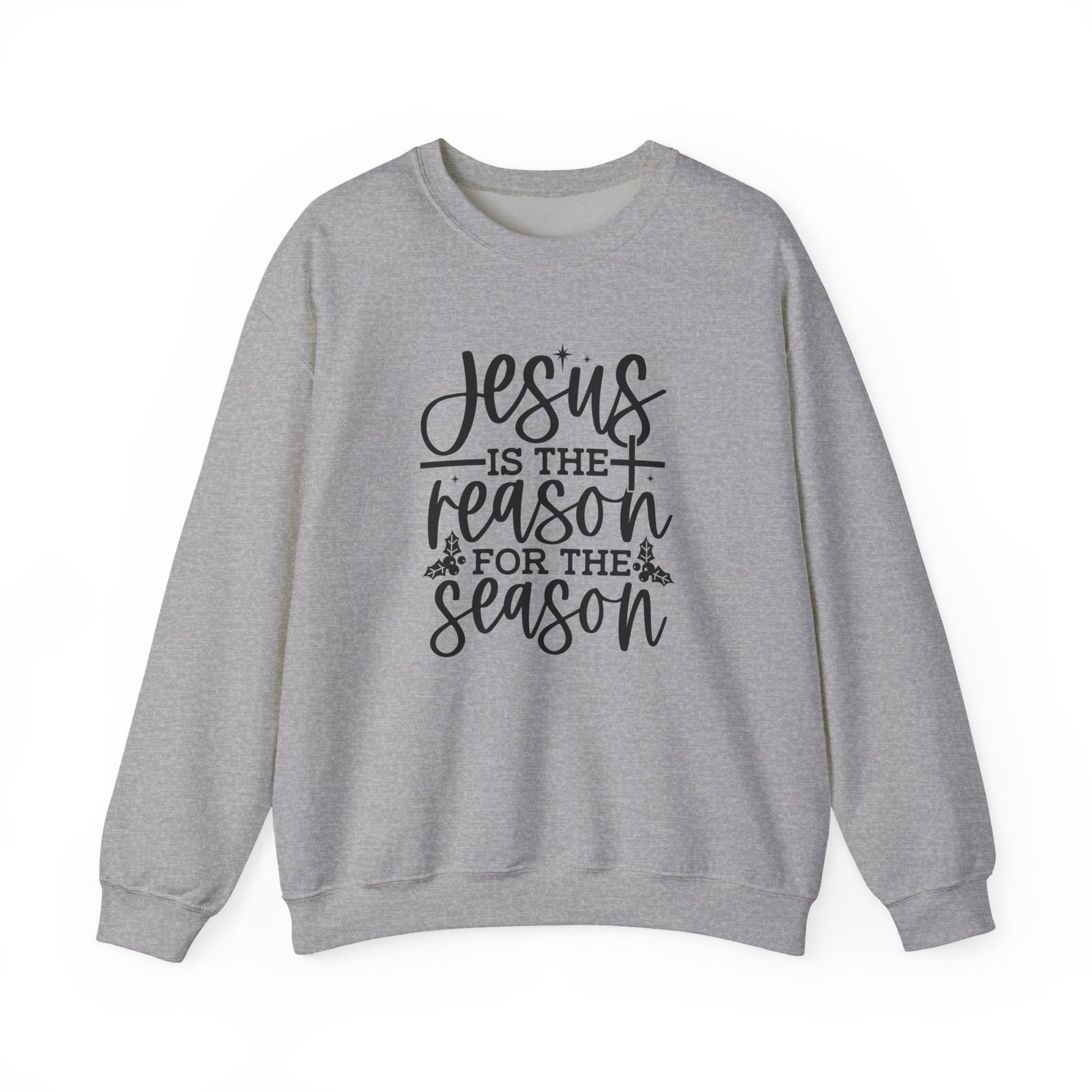 Jesus is the Reason for the Season, Christmas Crewneck Sweatshirt Fabric Knit Long Sleeve Winter Casual Soft Medium Length Hoodie for Men and Women