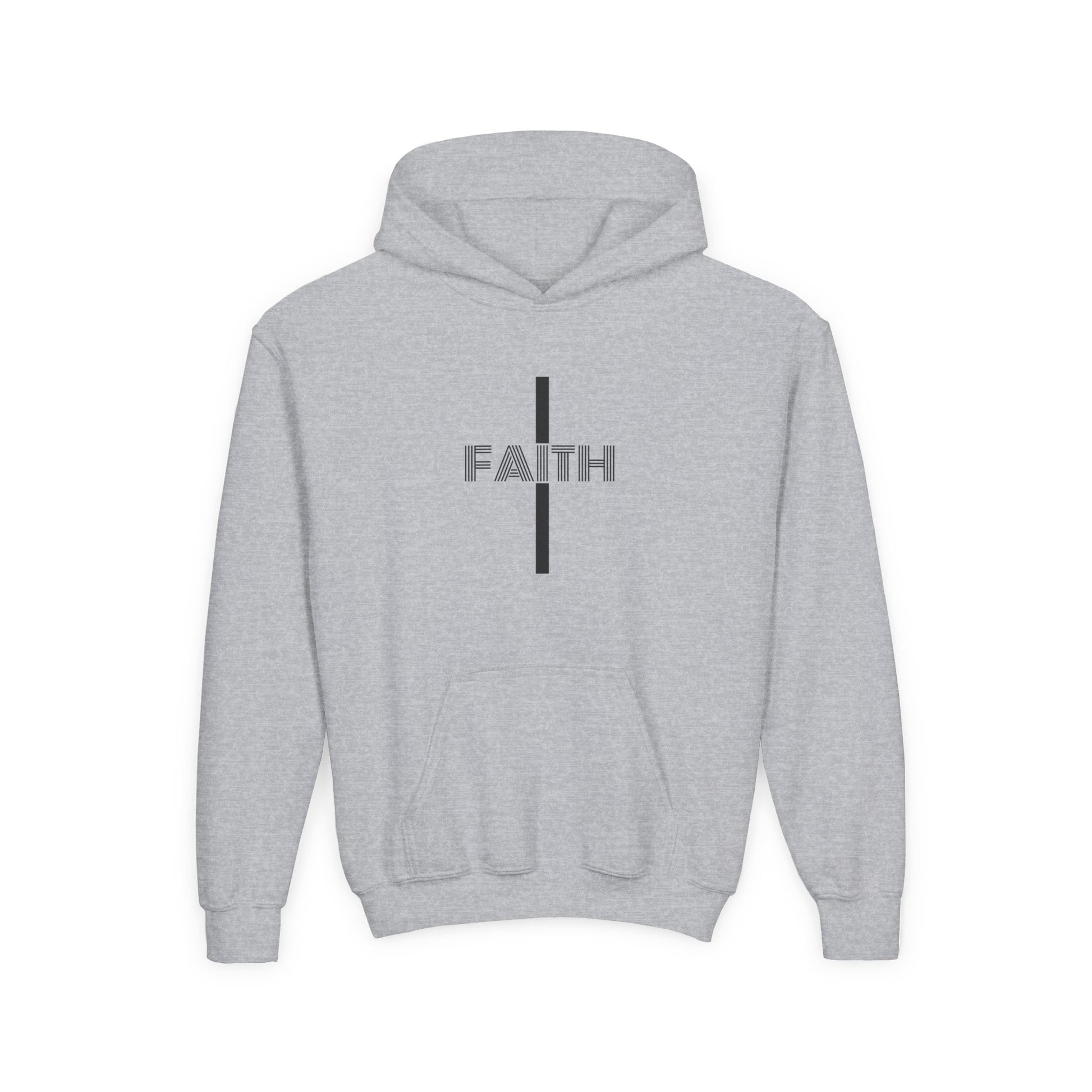 Faith Hooded Sweatshirt for Youth, Inspirational Sweatshirt, Cozy Hoodie, Youth Pullover, Perfect Gift for Teens, Faith Apparel