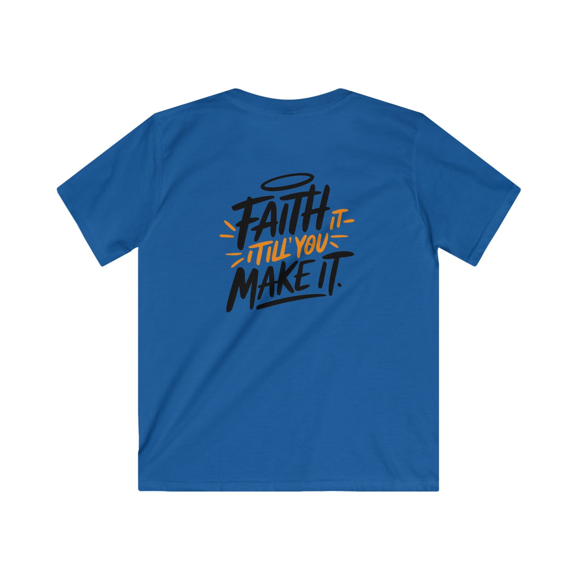 Faith Kids Softstyle Tee, Inspirational T-Shirt, Youth Motivational Shirt, Encouragement Gift for Kids, White Graphic Tee