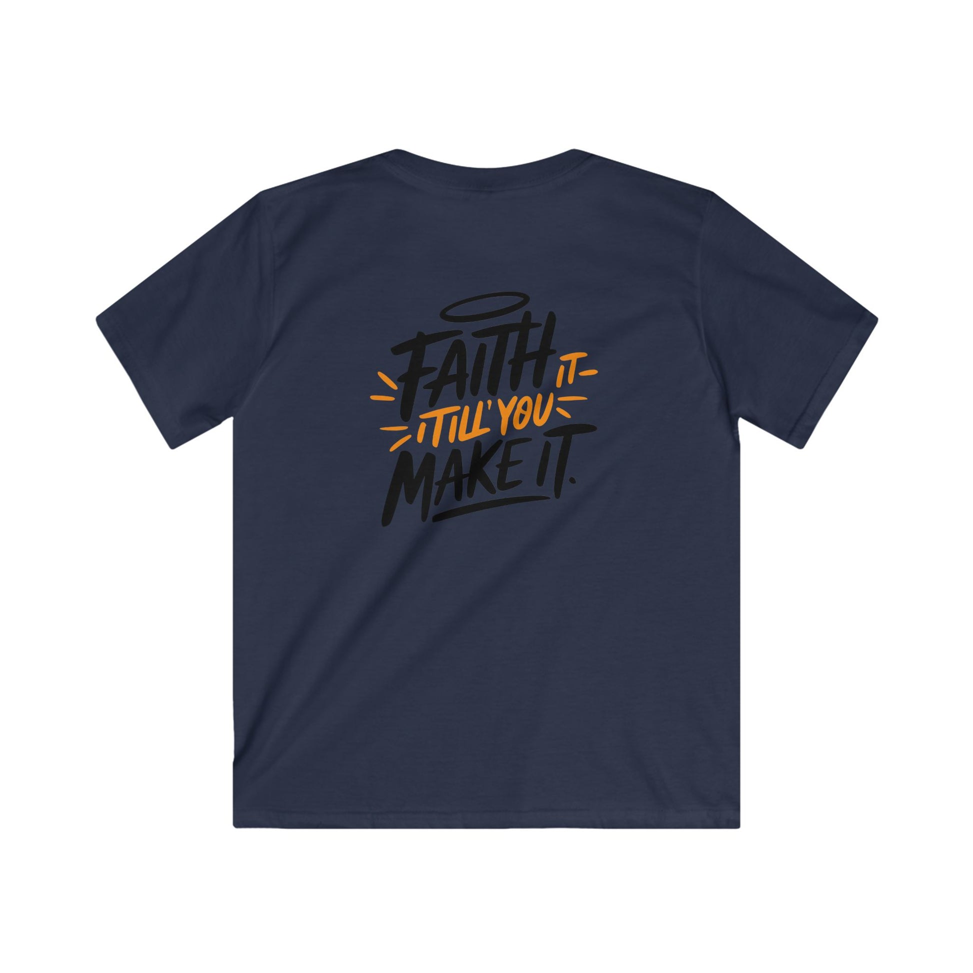 Faith Kids Softstyle Tee, Inspirational T-Shirt, Youth Motivational Shirt, Encouragement Gift for Kids, White Graphic Tee