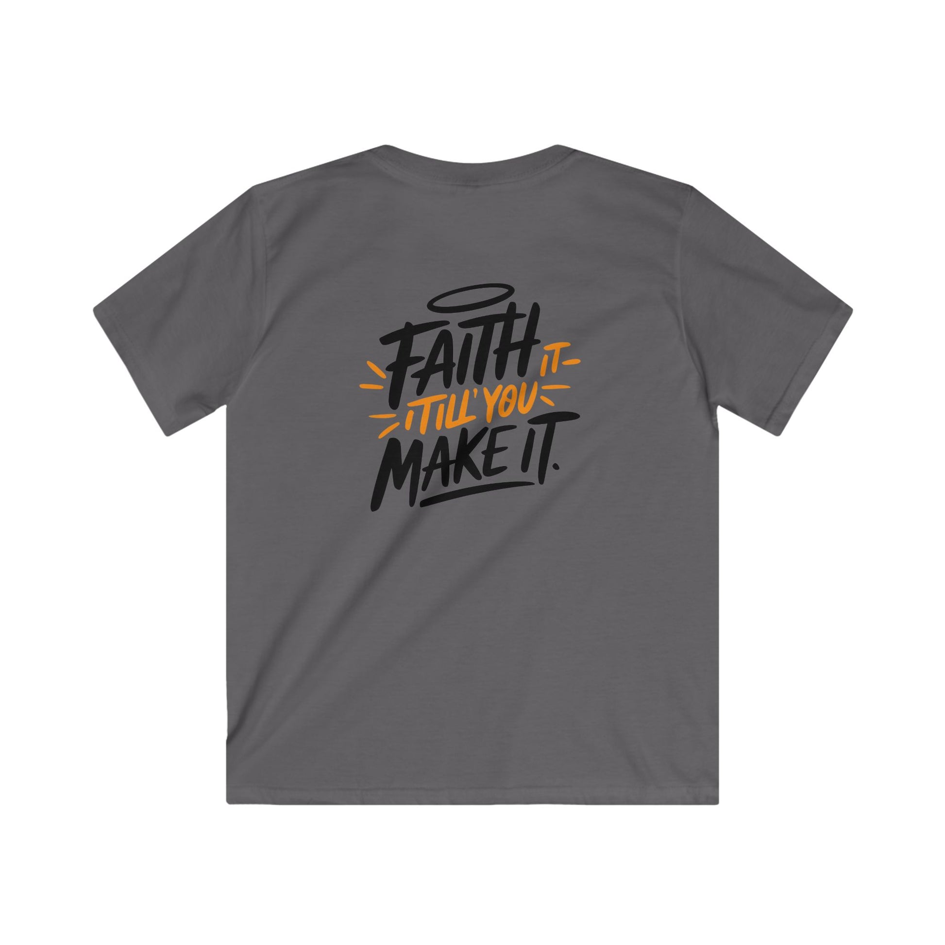 Faith Kids Softstyle Tee, Inspirational T-Shirt, Youth Motivational Shirt, Encouragement Gift for Kids, White Graphic Tee