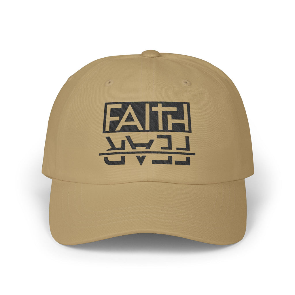 Faith over Fear Cap - Motivational Hat, Adjustable White Cap, Gift for Dad, Inspiring Gift Hat, Everyday Wear