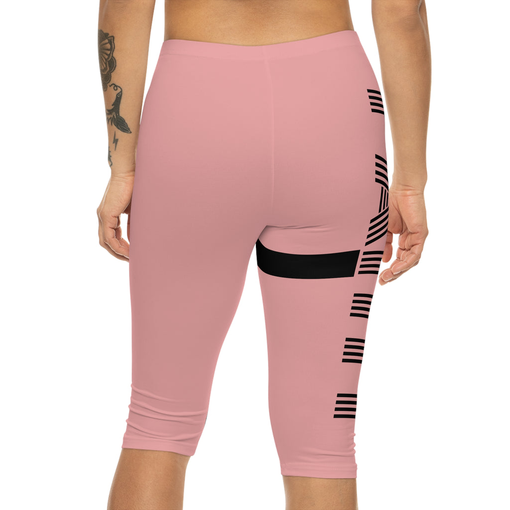 Faithful Stripe Capri Leggings — Bold Vertical 'FAITH' Yoga Pants
