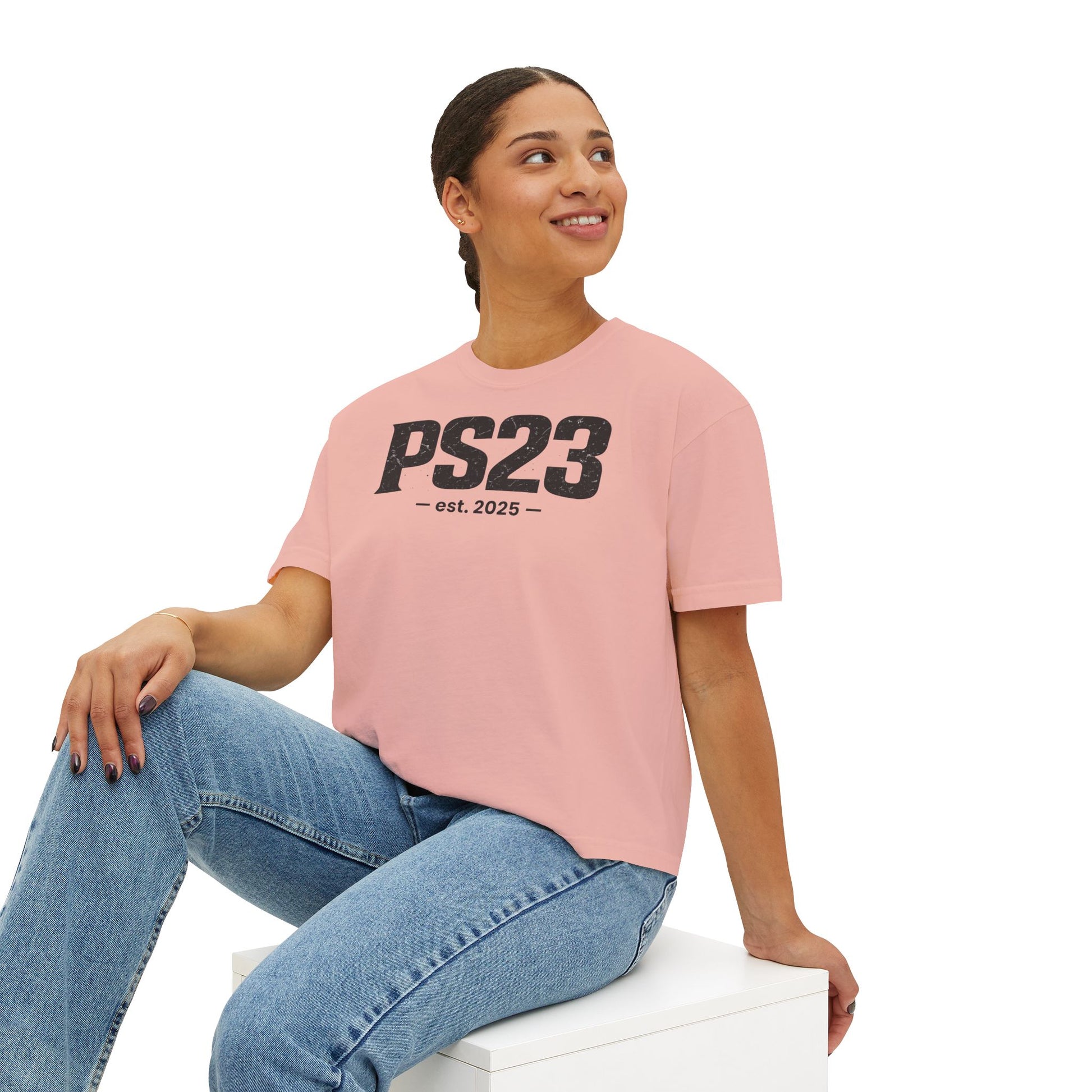 Psalm 23 Women's Boxy Tee — Inspirational Faith Graphic Shirt