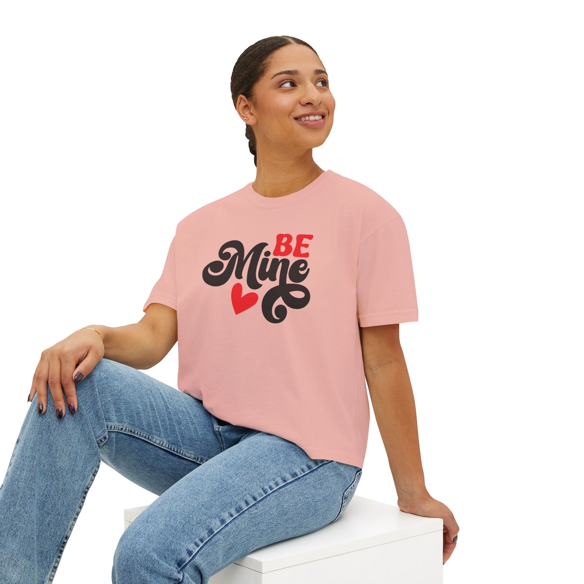 Be Mine, Valentine Women's Boxy Tee — Cute Valentine's Day Graphic Tee