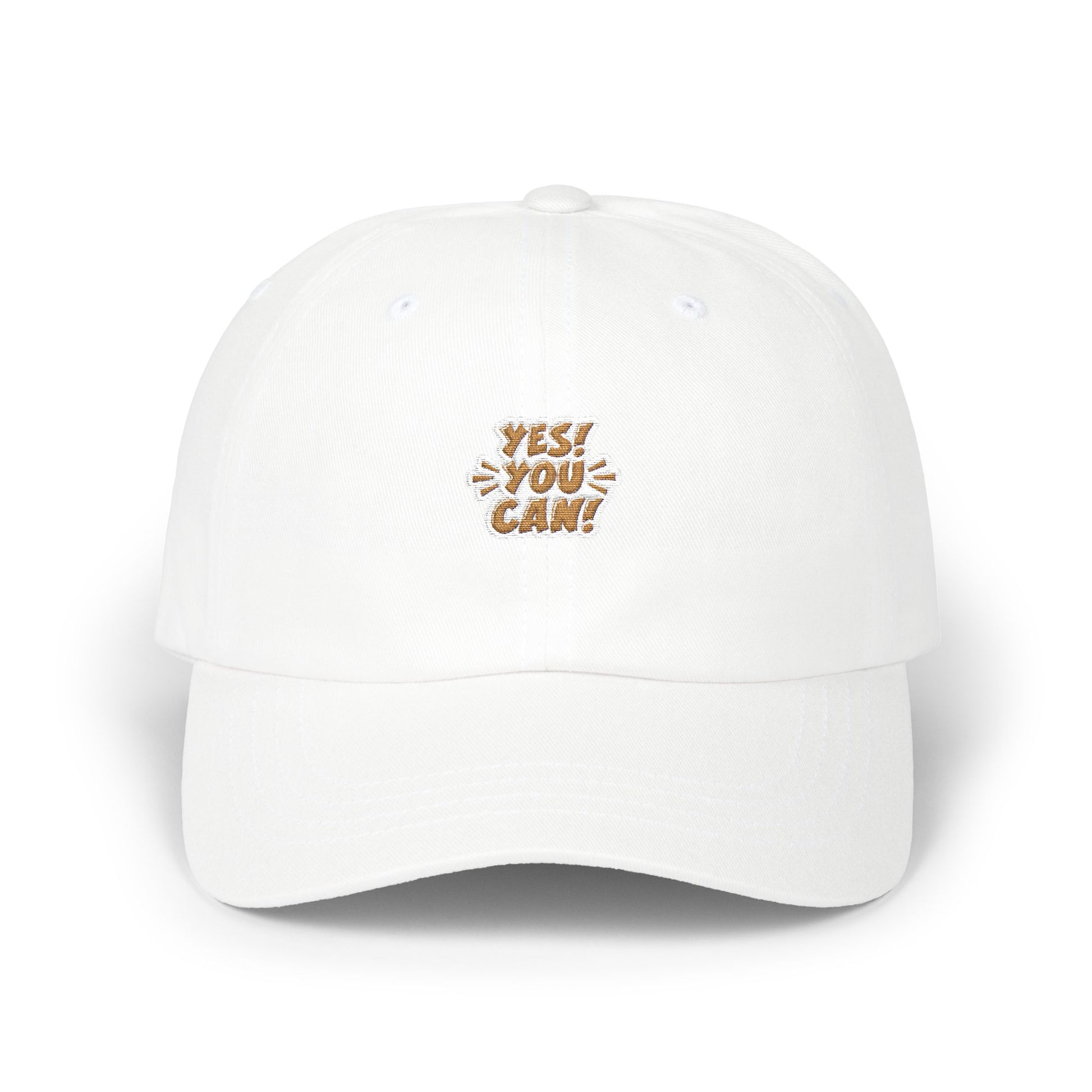 Yes! You Can Dad Cap - Motivational Hat for Fathers, Adjustable White Cap, Gift for Dad, Inspiring Dad Hat, Everyday Wear