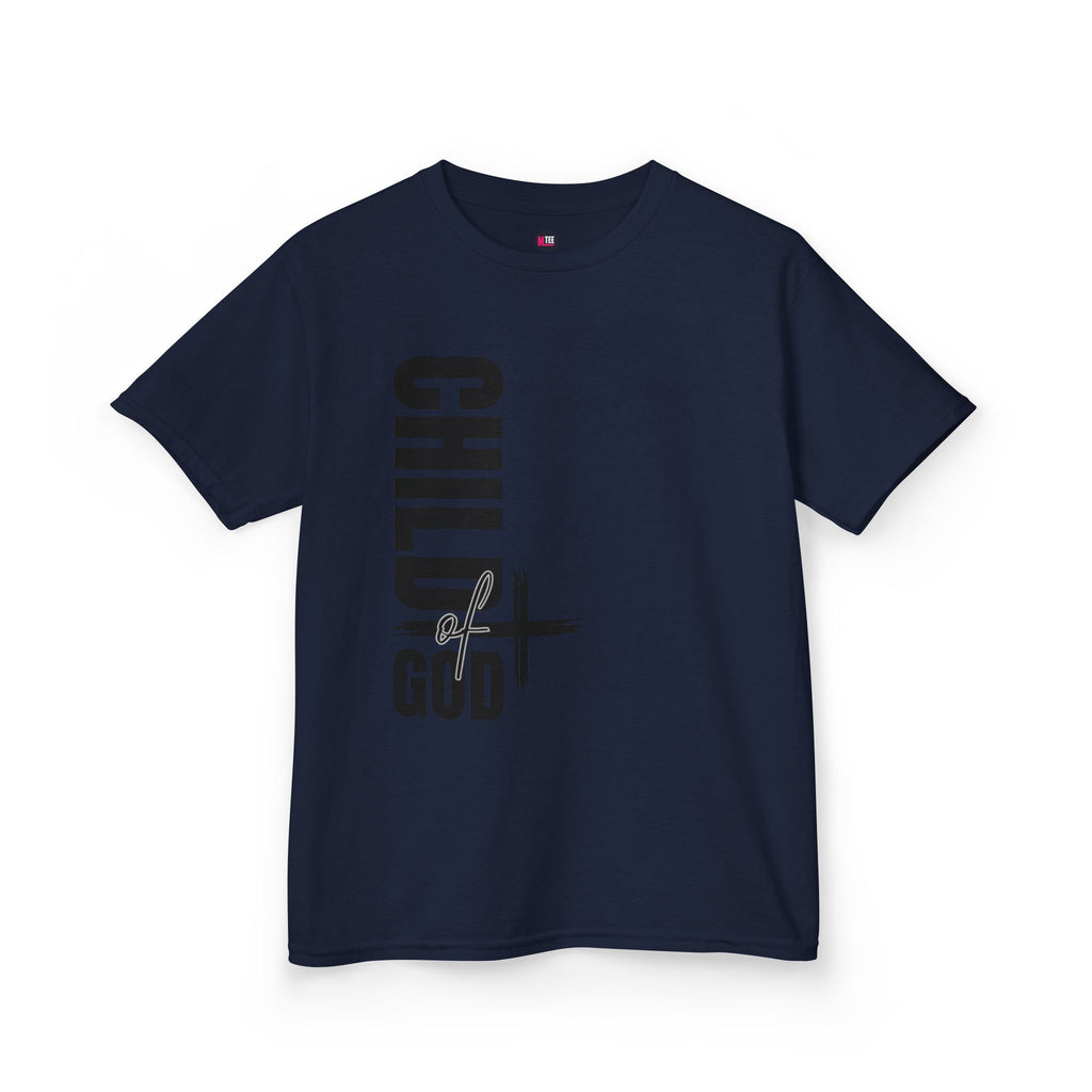 Kids Tee — "Child of God" Vertical Cross Christian T‑Shirt