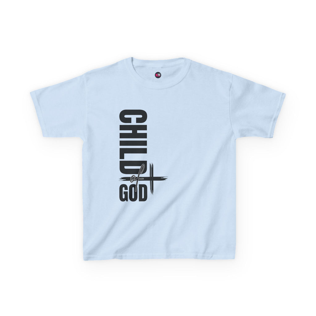 Kids Tee — "Child of God" Vertical Cross Christian T‑Shirt