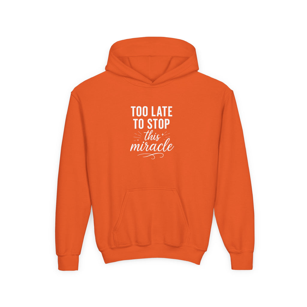 Miracle Hooded Sweatshirt for Youth, Inspirational Sweatshirt, Cozy Hoodie, Youth Pullover, Perfect Gift for Teens, Faith Apparel