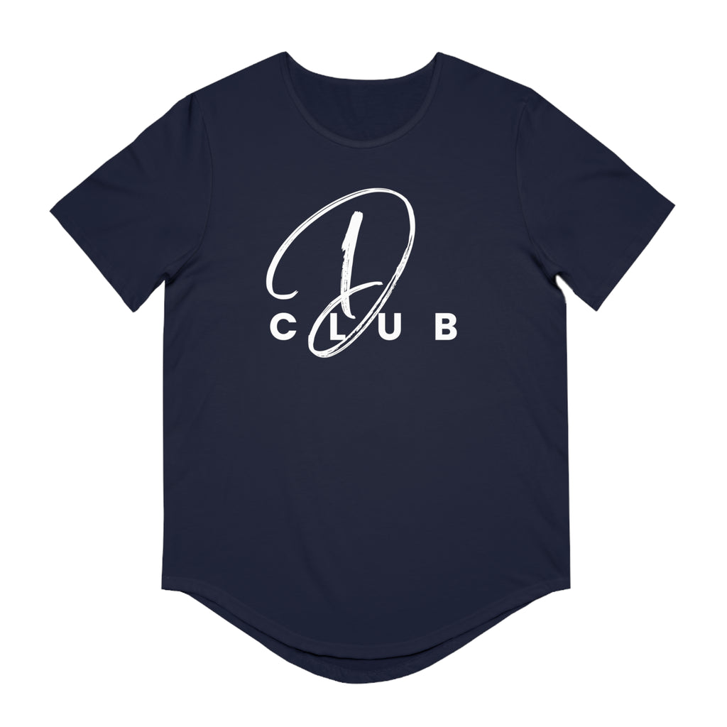 Men's Curved Hem Tee - Stylish Graphic Tee, D Club T-shirt, Casual Wear, Trendy Fashion, Streetwear Essential, Gift for Him