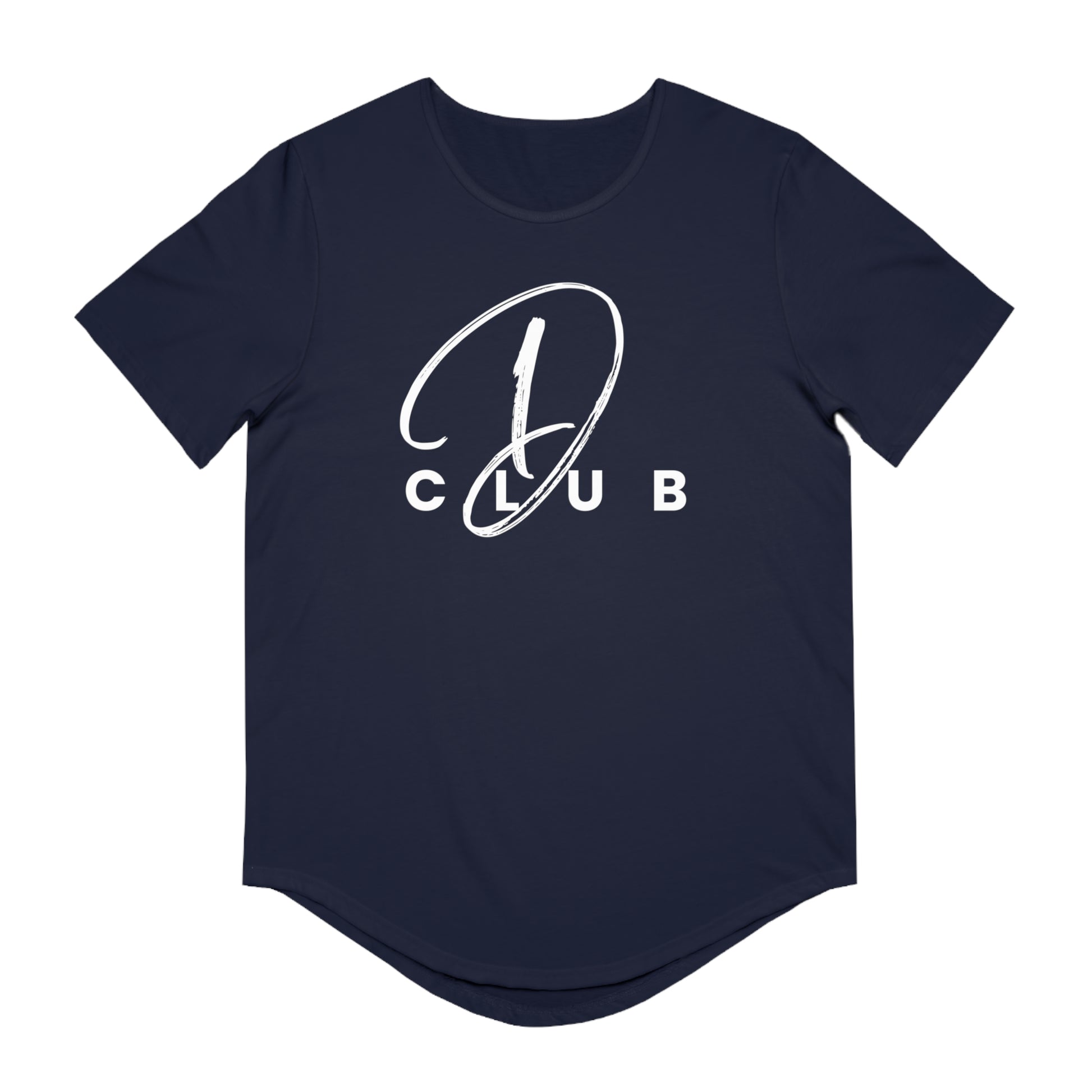 Men's Curved Hem Tee - Stylish Graphic Tee, D Club T-shirt, Casual Wear, Trendy Fashion, Streetwear Essential, Gift for Him