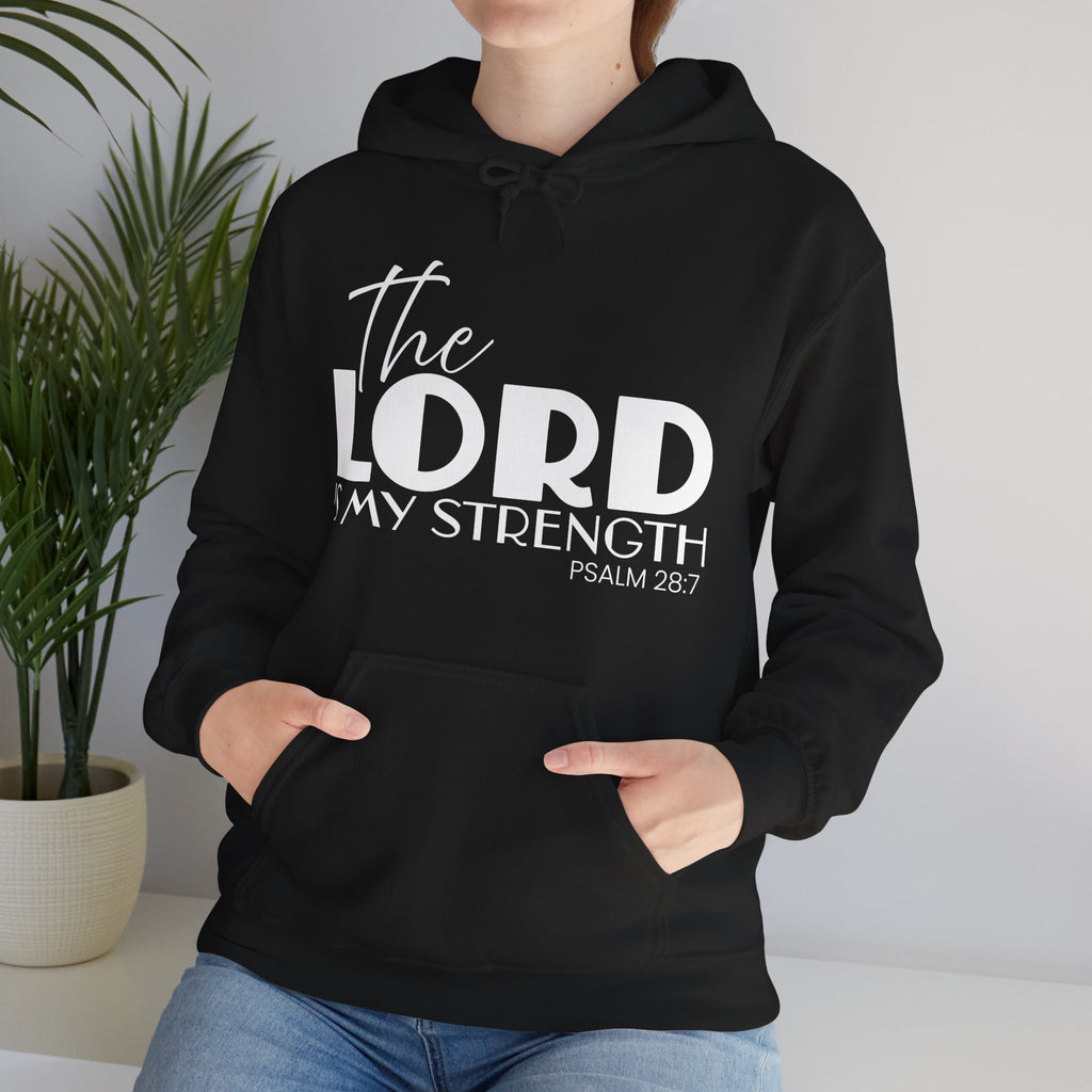 Psalm 28:7 'The Lord Is My Strength' Hoodie — Faith-Based Christian Sweatshirt