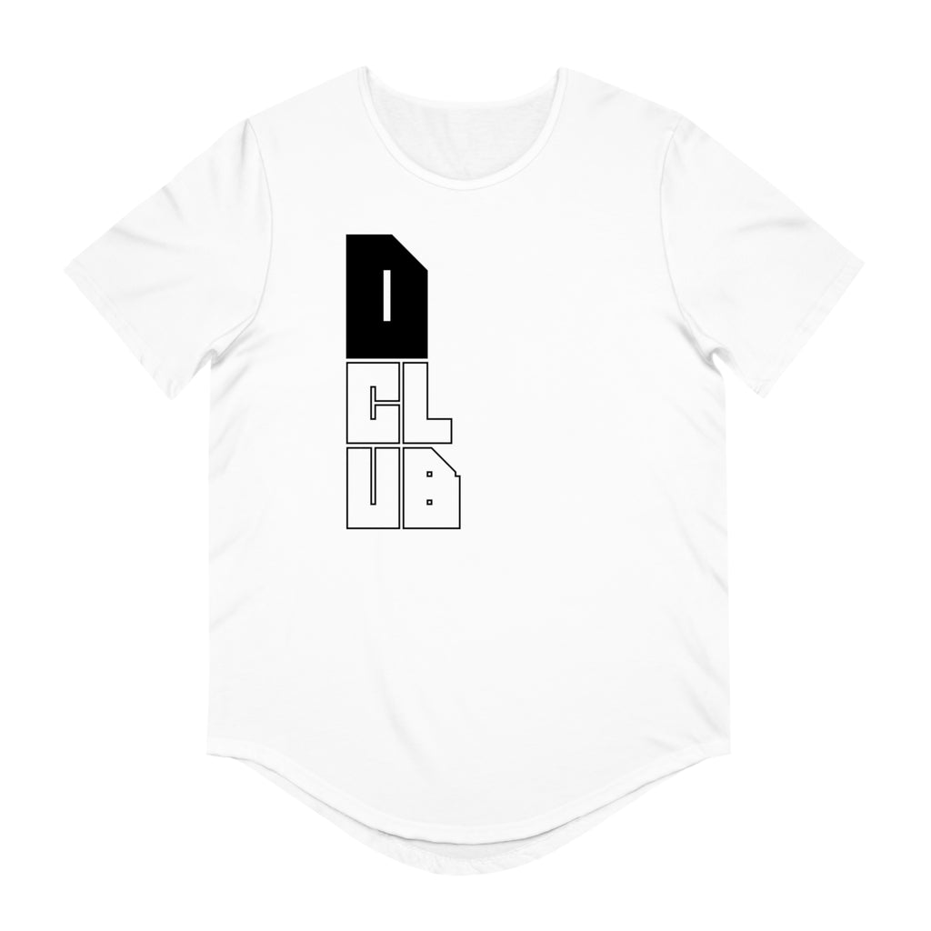 Men's Curved Hem Tee - Stylish Graphic Tee, D Club T-shirt, Casual Wear, Trendy Fashion, Streetwear Essential, Gift for Him