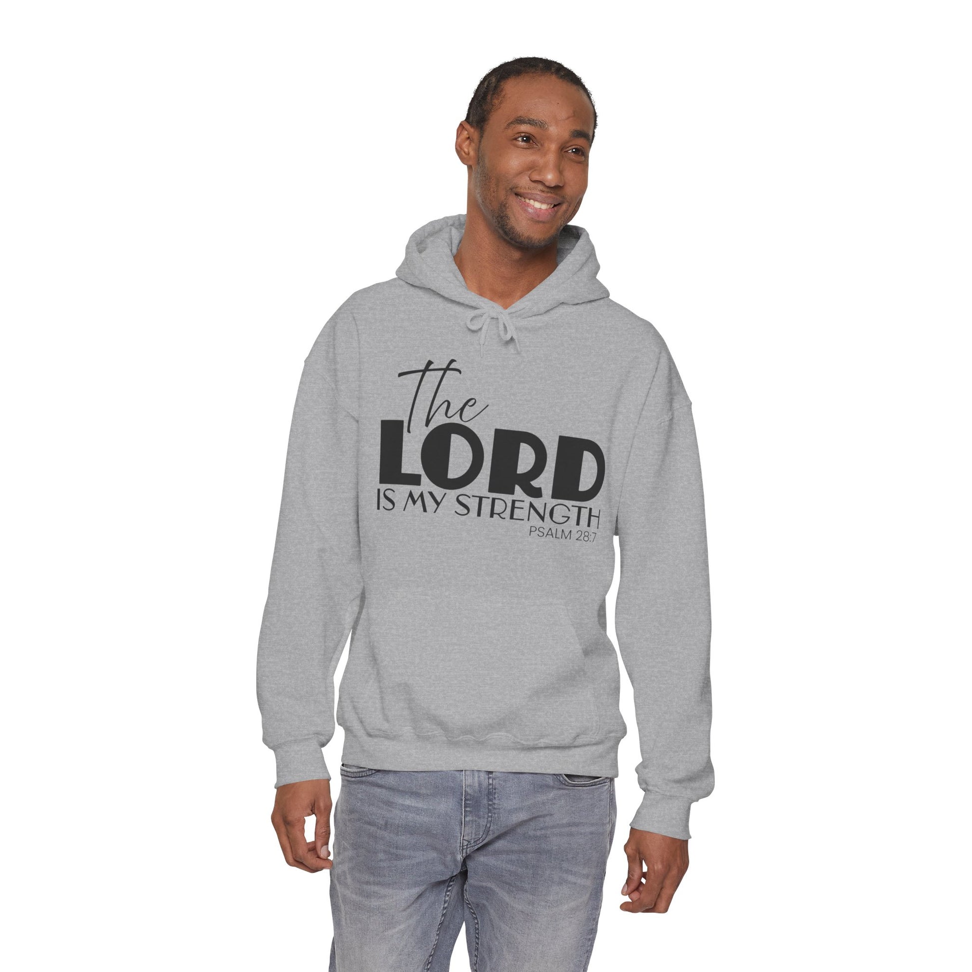 Psalm 28:7 'The Lord Is My Strength' Hoodie — Faith-Based Christian Sweatshirt