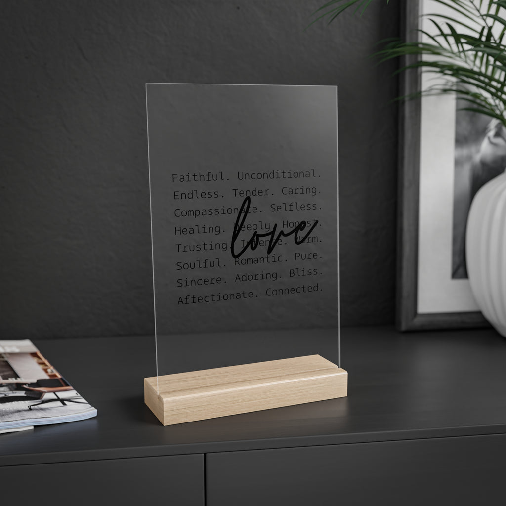 Customizable Acrylic Tabletop Love Sign, Love Decor for Home, Wedding Centerpiece, Romantic Gift, Modern Minimalist Decor