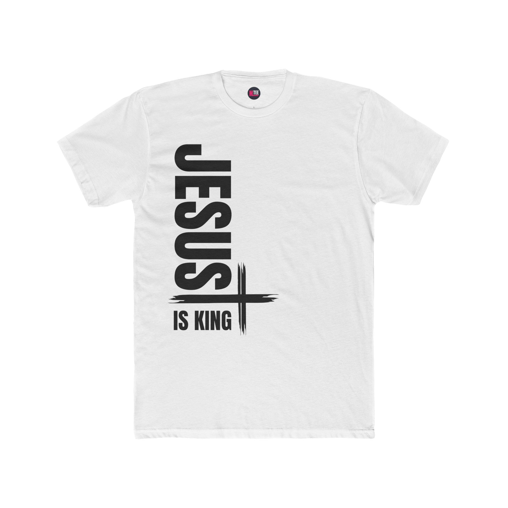 Jesus Is King Vertical Cross Tee — Christian Faith Shirt