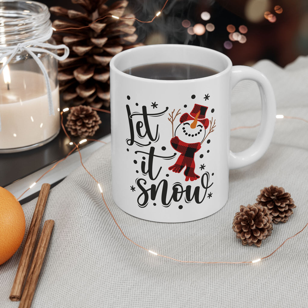 Mug - Let It Snow Snowman Ceramic Mug (11oz, 15oz)