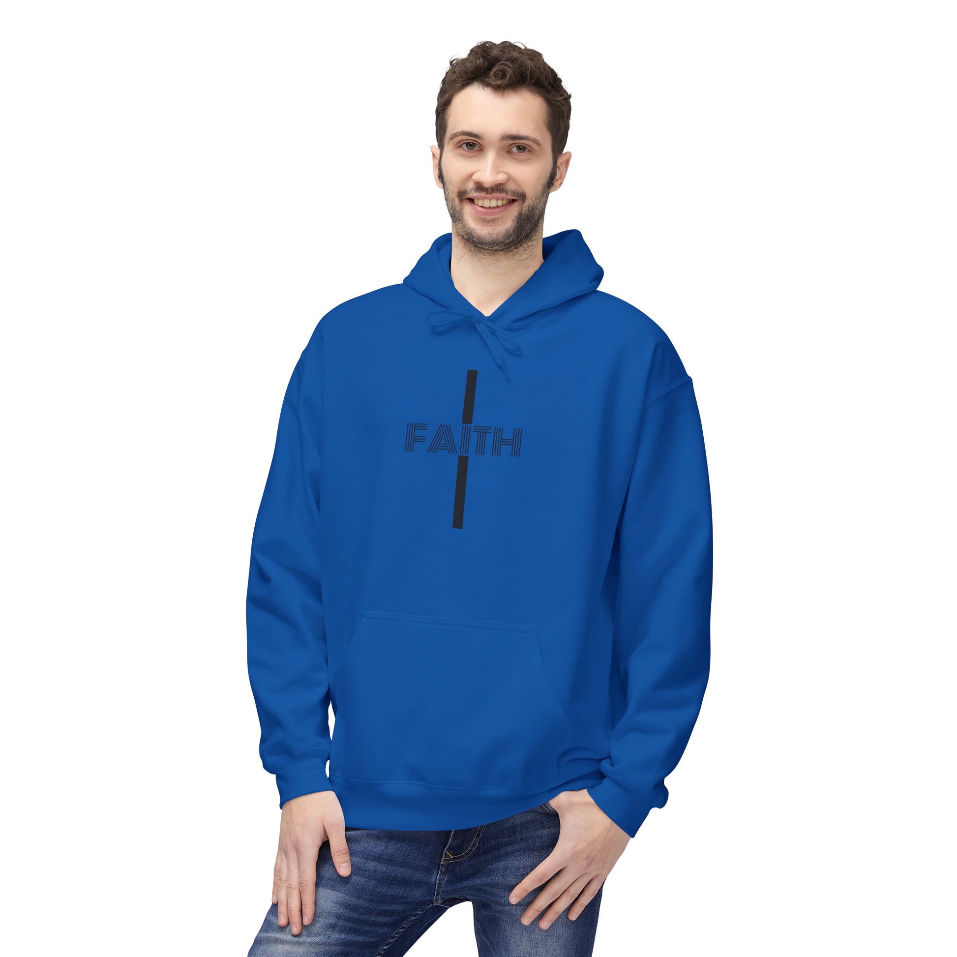 Faith Unisex Midweight Fleece Hoodie, Cozy Casual Wear, Inspirational Gift, Faith-Driven Style, Perfect for Everyday & Holidays