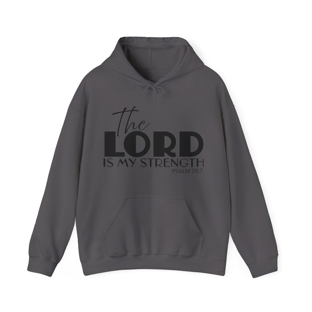 Psalm 28:7 'The Lord Is My Strength' Hoodie — Faith-Based Christian Sweatshirt