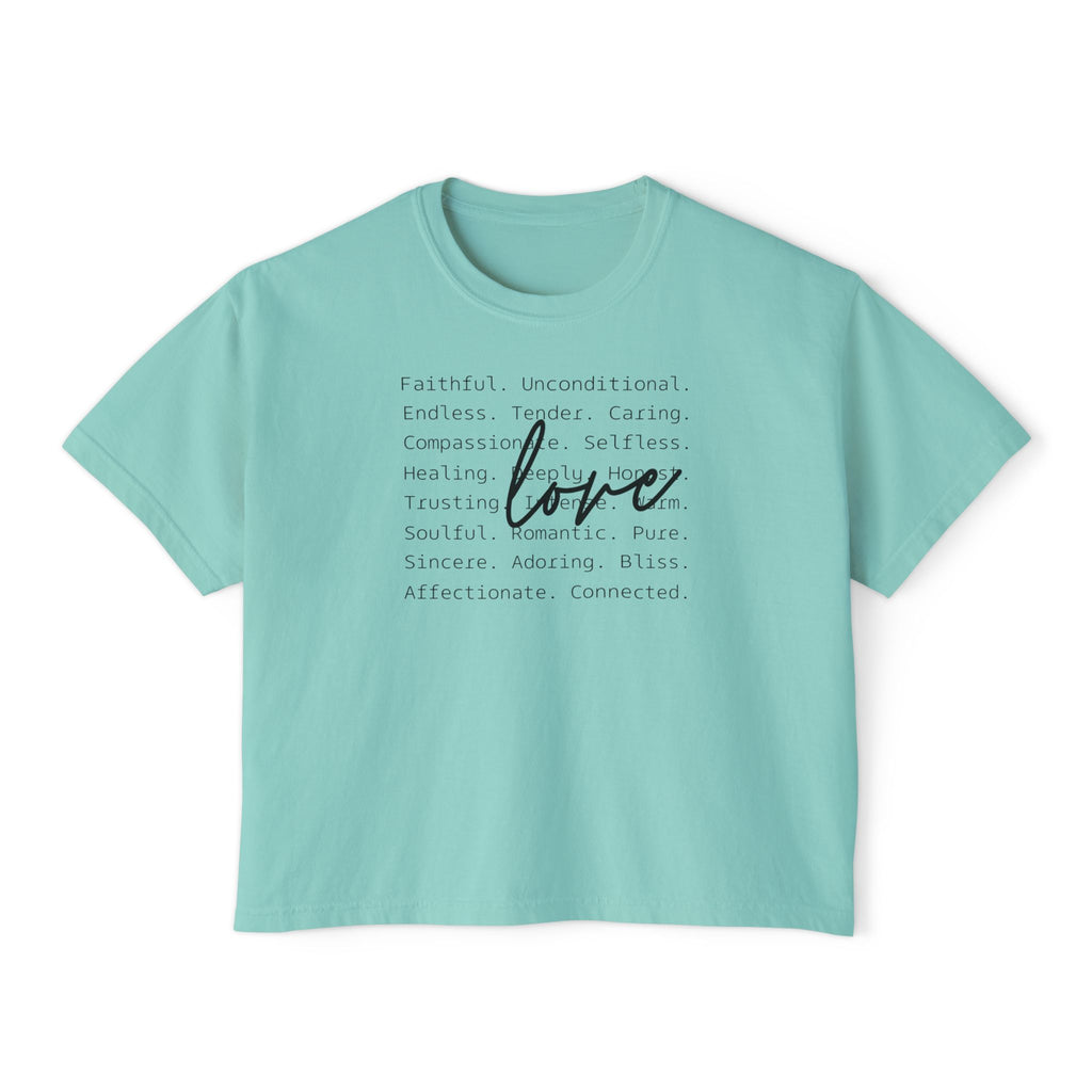 Women's Boxy Love Tee | Affirmation Top, Self-Care Gift, Cozy Casual Wear, Birthday Gift, Positive Vibes