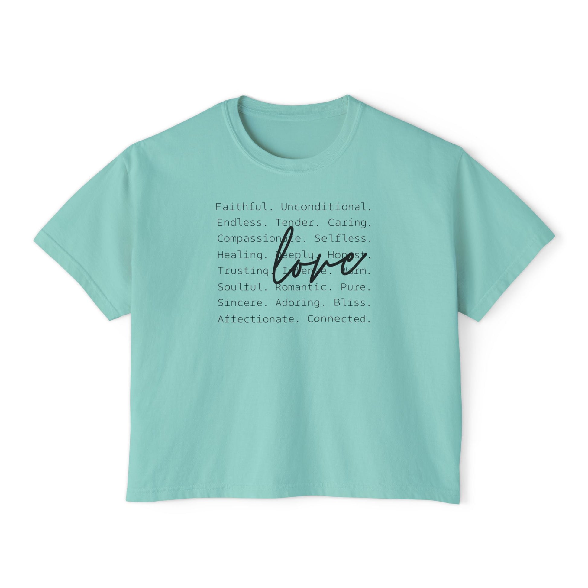 Women's Boxy Love Tee | Affirmation Top, Self-Care Gift, Cozy Casual Wear, Birthday Gift, Positive Vibes