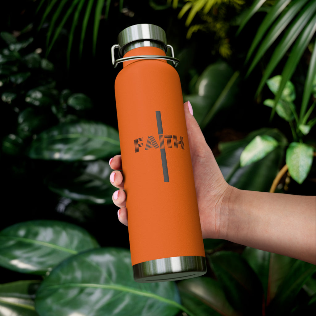 Faith Cross 22oz Insulated Water Bottle — Copper Vacuum Thermal Flask