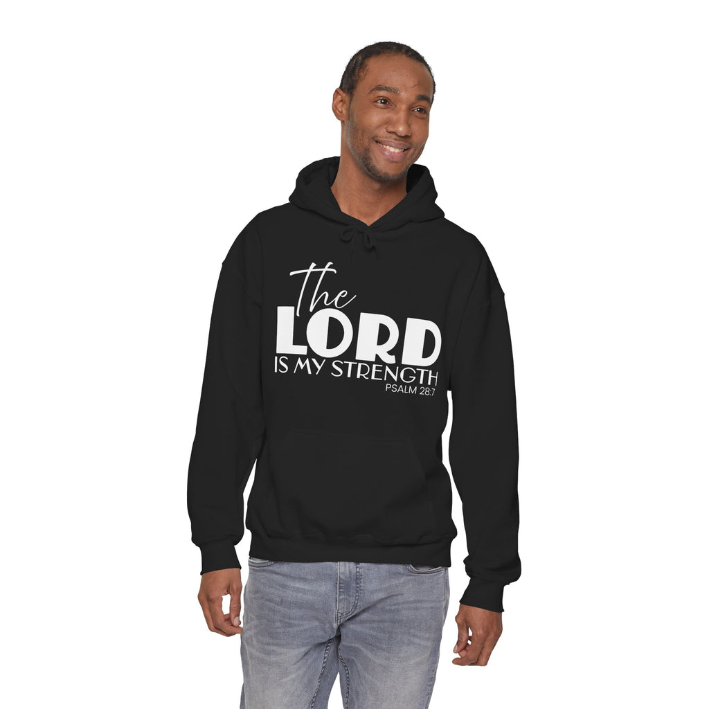 Psalm 28:7 'The Lord Is My Strength' Hoodie — Faith-Based Christian Sweatshirt
