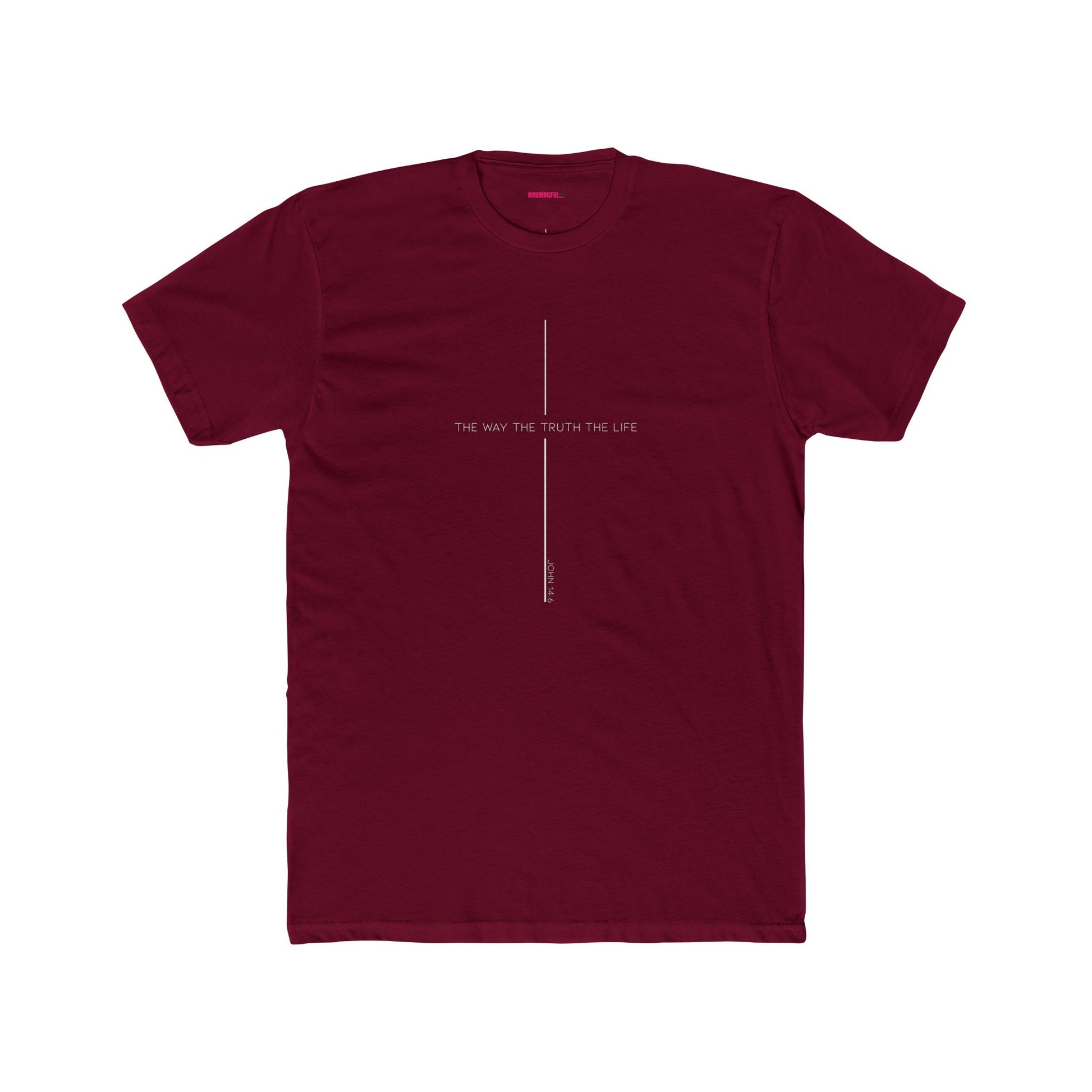 Unisex Cotton Crew Shirt, Minimalist Graphic Tee for Modern Minimalists, Faith-Based, Casual Wear, Everyday Style, Gift for Him or Her, The way the Truth and Life Tee