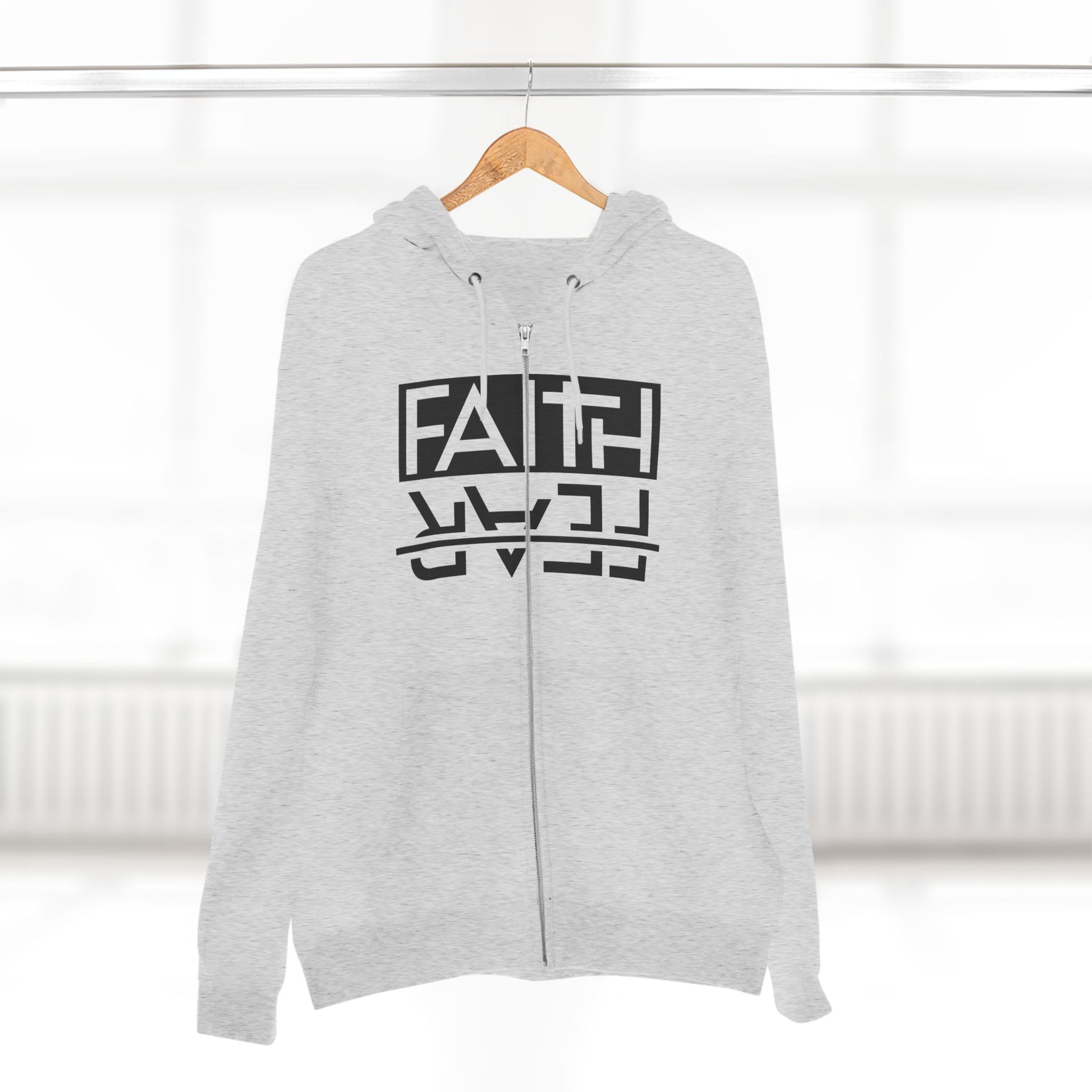 Faith Over Fear, Zip Hoodie, Unisex Hoodie, Cozy Oversized Hoodie, Inspirational Apparel, Versatile Layering Piece, Gift for Motivators, Goat God T-shirt