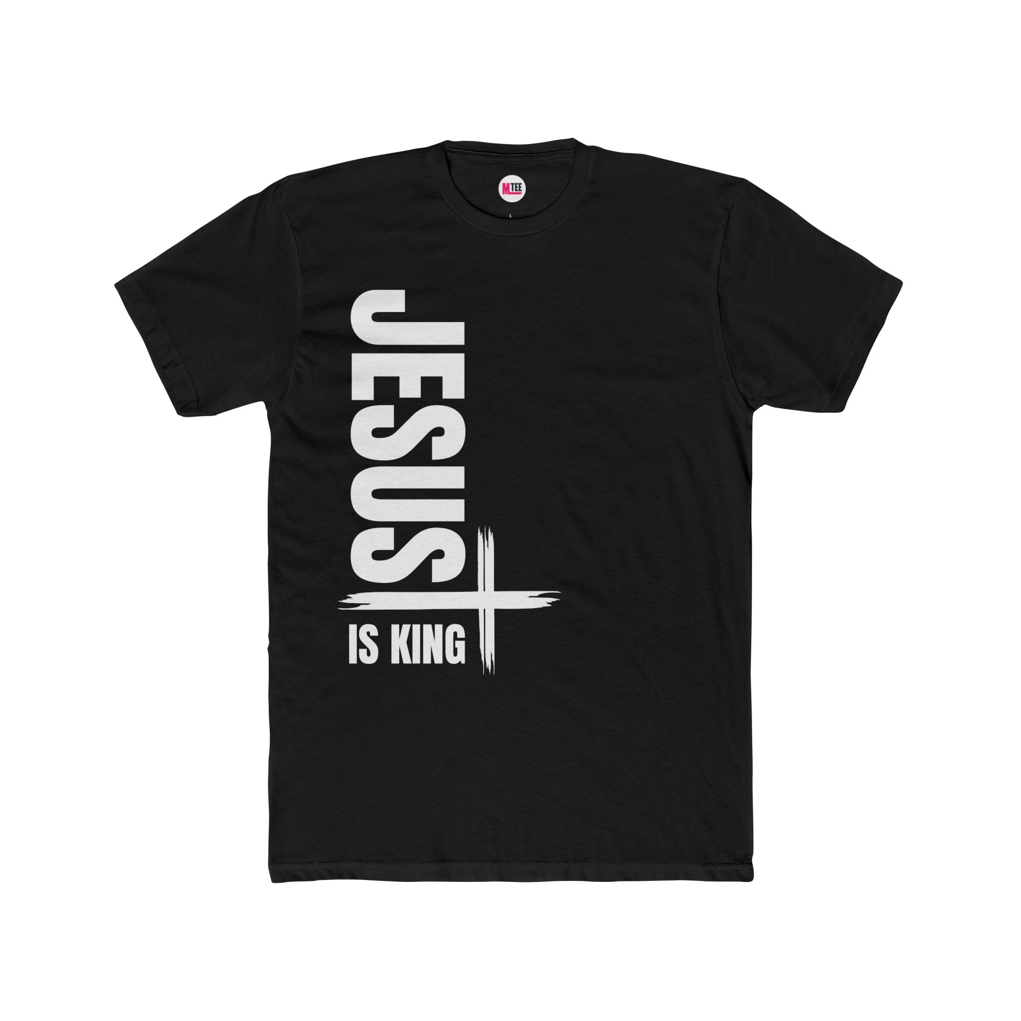 Jesus Is King Vertical Cross Tee — Christian Faith Shirt